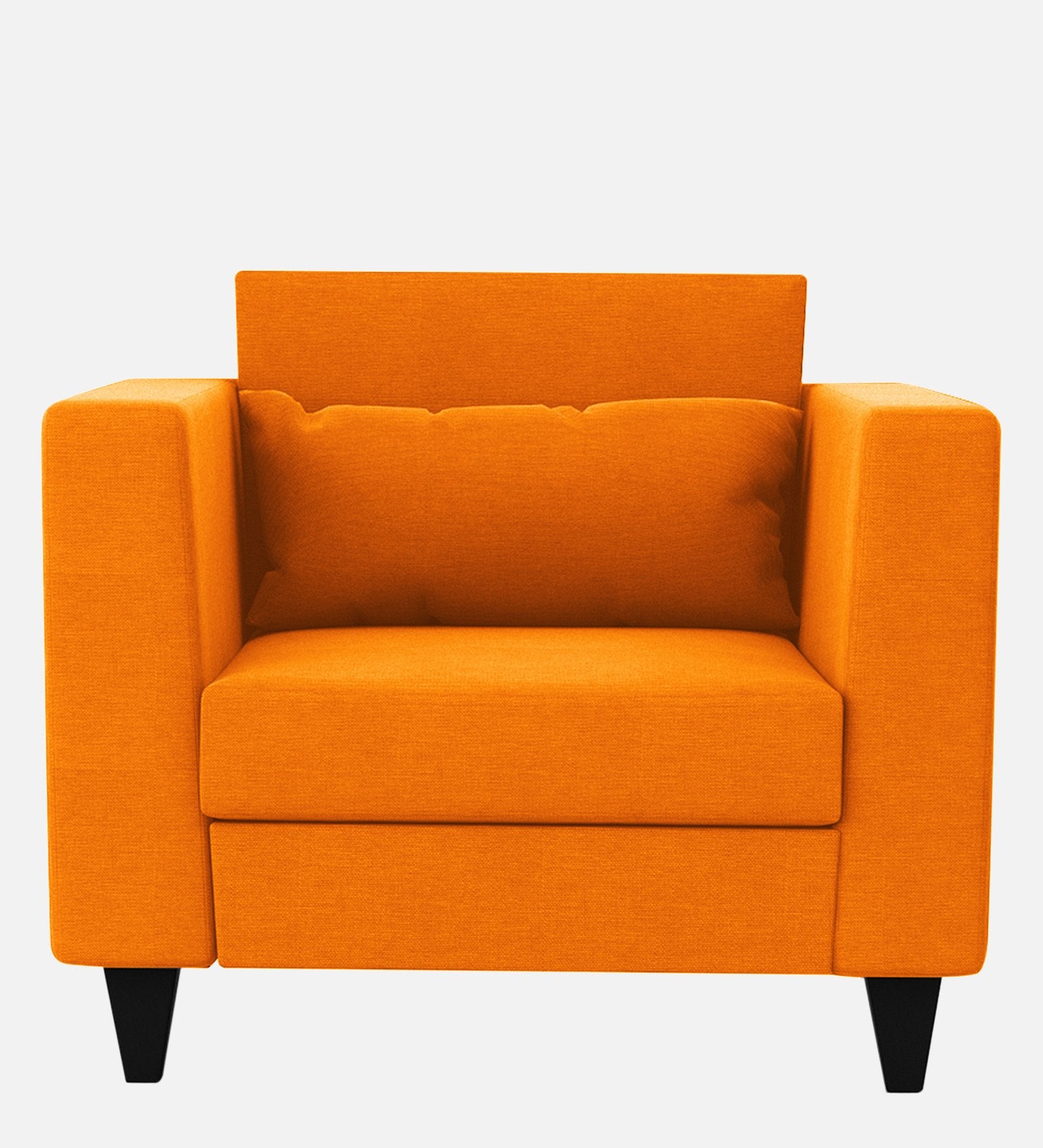 Nipul Fabric 1 Seater Sofa in Vivid Orange Colour