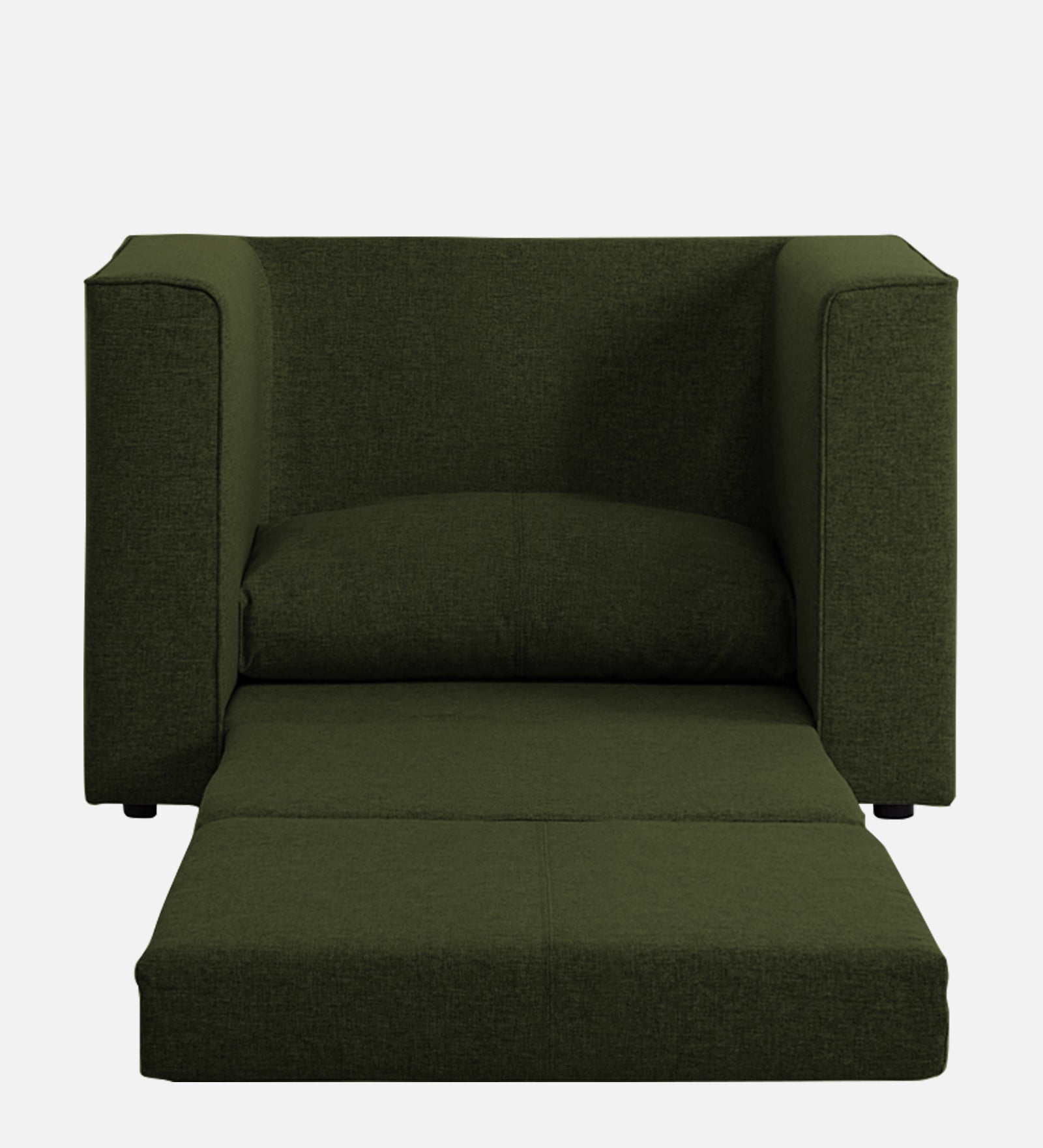 Kenia Fabric 1 Seater Foldable Sofa Cum Bed In Olive Green Colour - Febonic Living