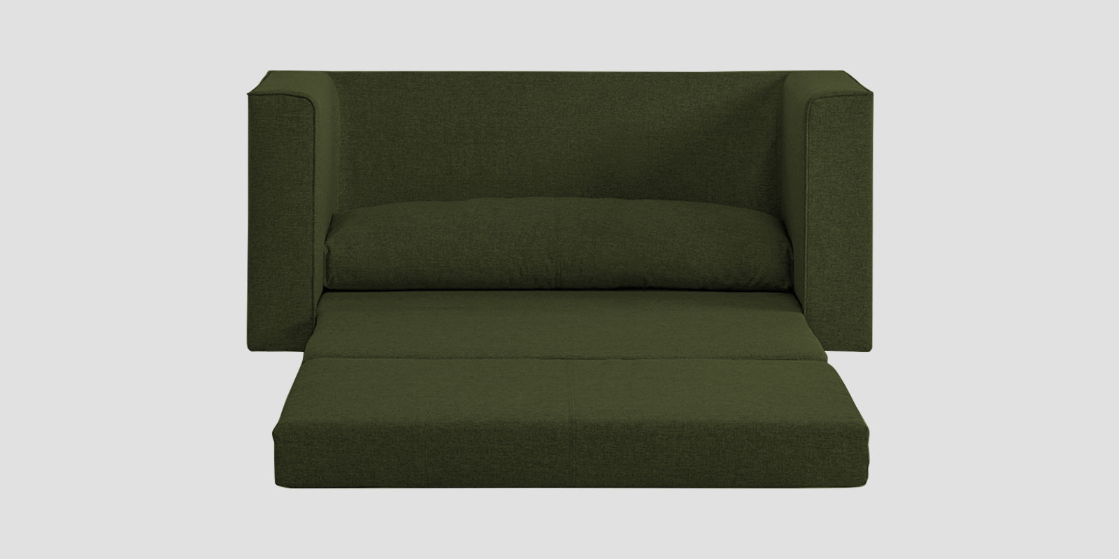Kenia Fabric 3 Seater Foldable Sofa Cum Bed In Olive Green Colour - Febonic Living