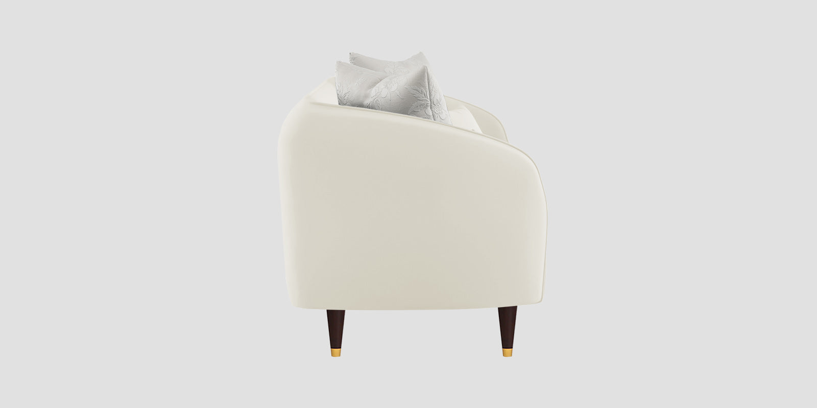 Hairo Velvet 3 Seater Sofa In Warm White Colour - Febonic Living