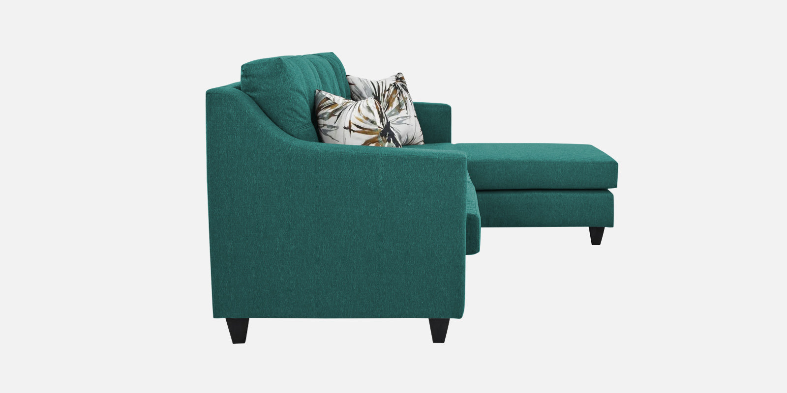 Welly Fabric LHS Sectional Sofa (3+Lounger) In Sea Green Colour - Febonic Living