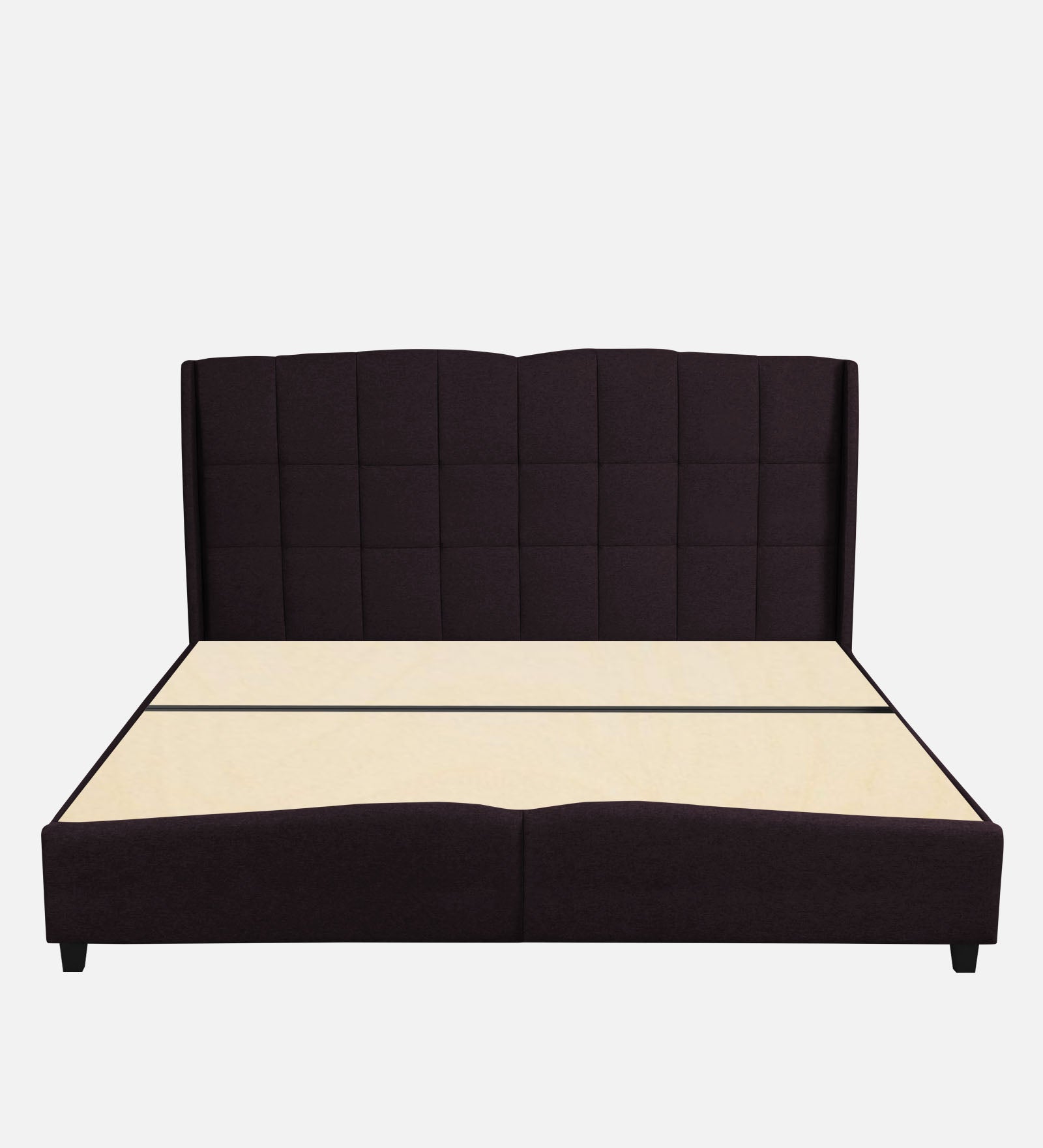 Jovi Velvet Upholstered King Size Bed In Dark Brown Colour - Febonic Living