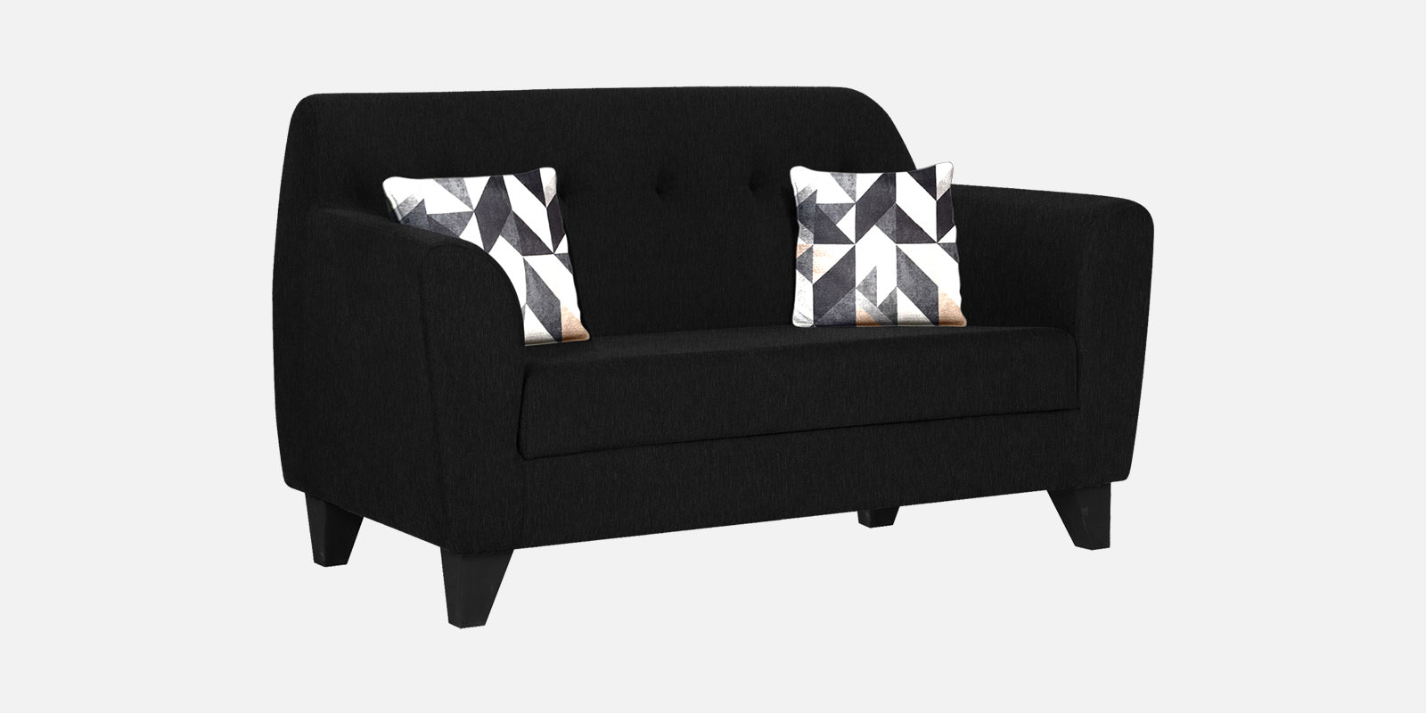 Melaan Fabric 2 Seater Sofa In Zed Black Colour - Febonic Living