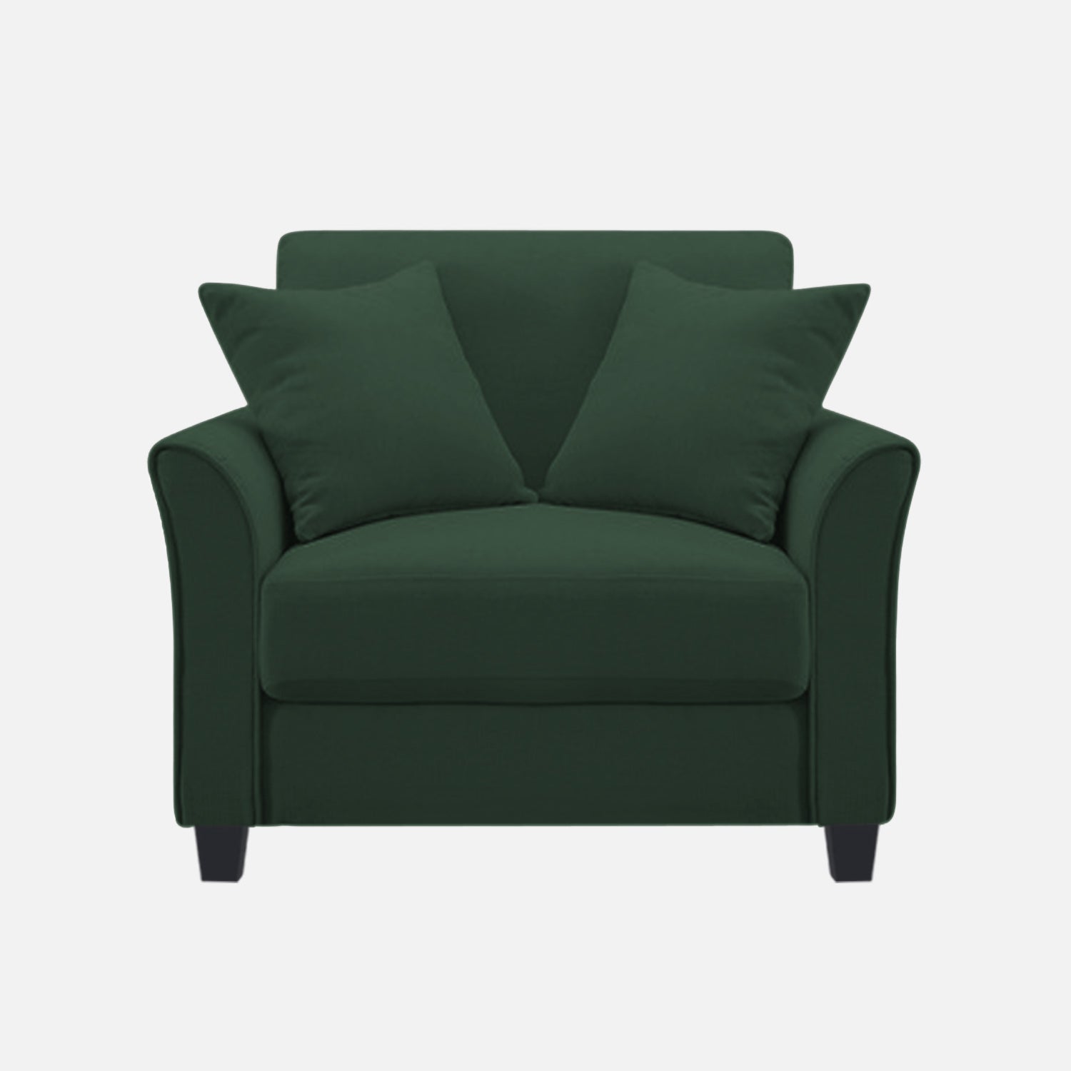 Daroo Velvet 1 Seater Sofa In Amazon Green Colour - Febonic Living