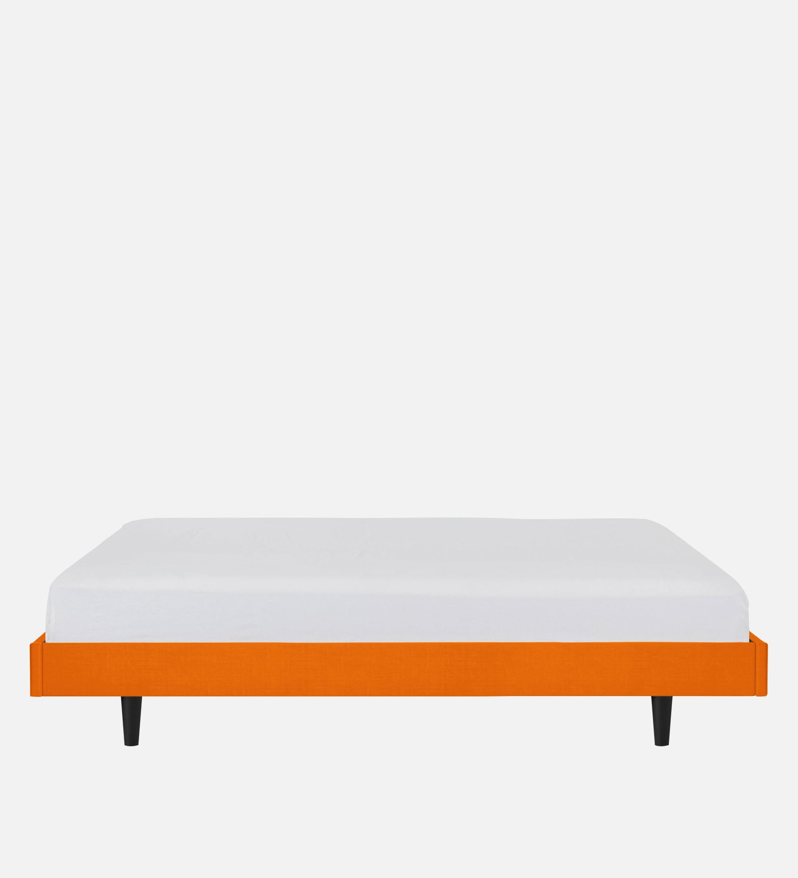 Basi Fabric King Size Bed In Vivid Orange Colour - Febonic Living