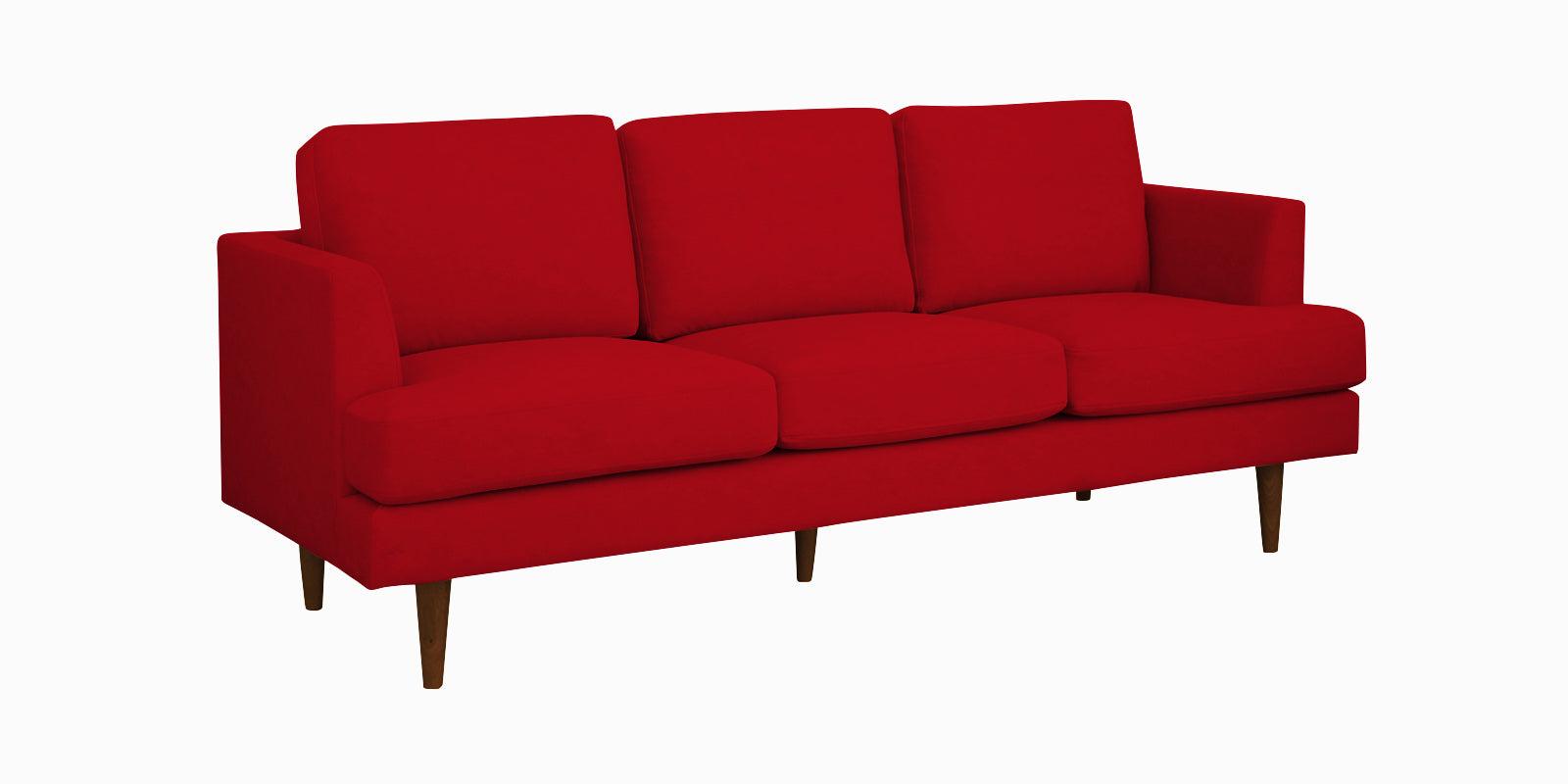 Motra Velvet 3 Seater Sofa In Berry Maroon Colour