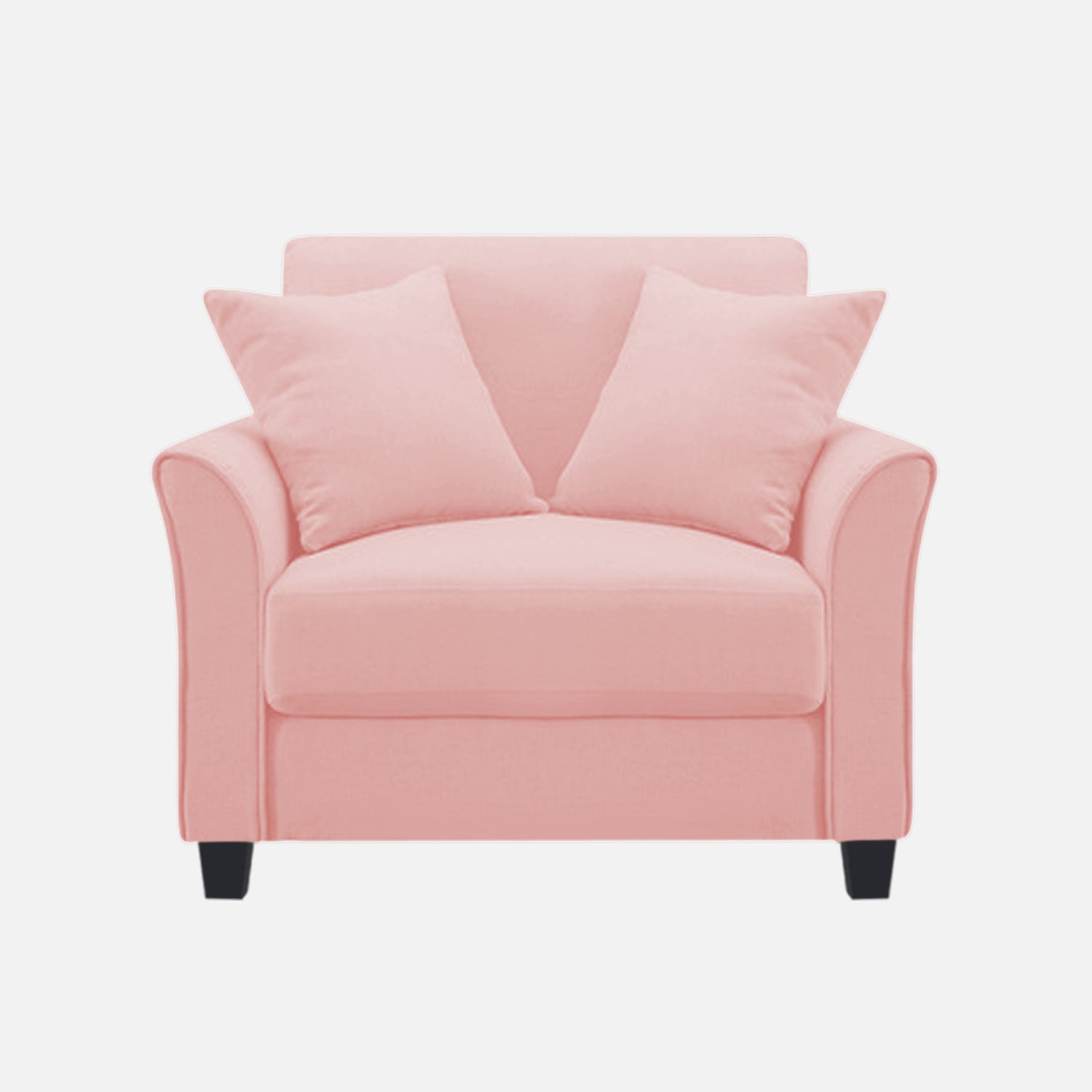 Daroo Velvet 1 Seater Sofa In Millennial Pink Colour - Febonic Living