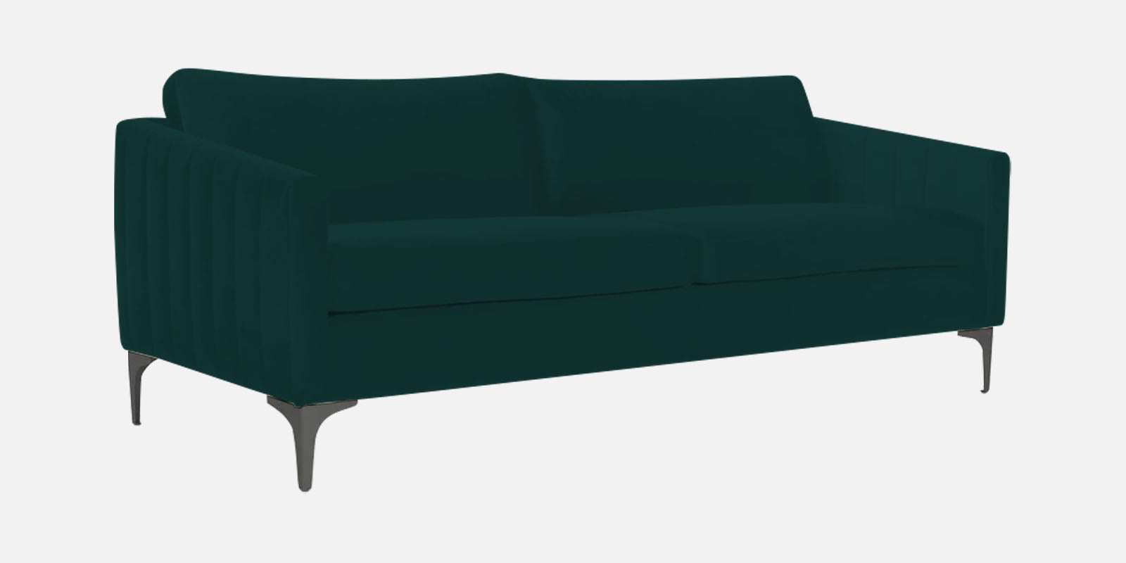Haru Velvet 3 Seater Sofa In Forest Green Colour
