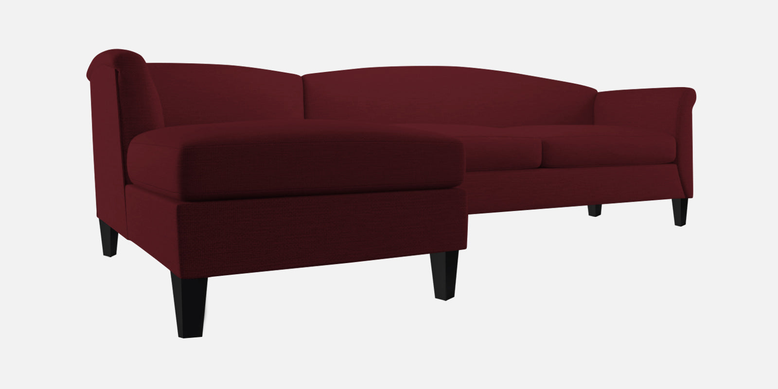 Kimber Fabric RHS Sectional Sofa (3+Lounger) In Blood Maroon Colour - Febonic Living