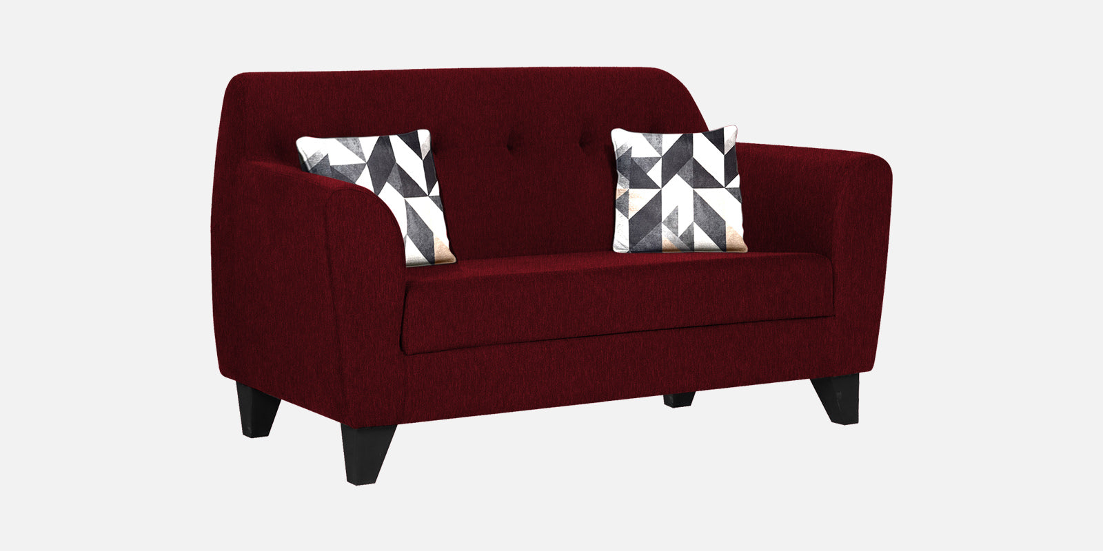 Melaan Fabric 2 Seater Sofa In Ruby Red Colour - Febonic Living