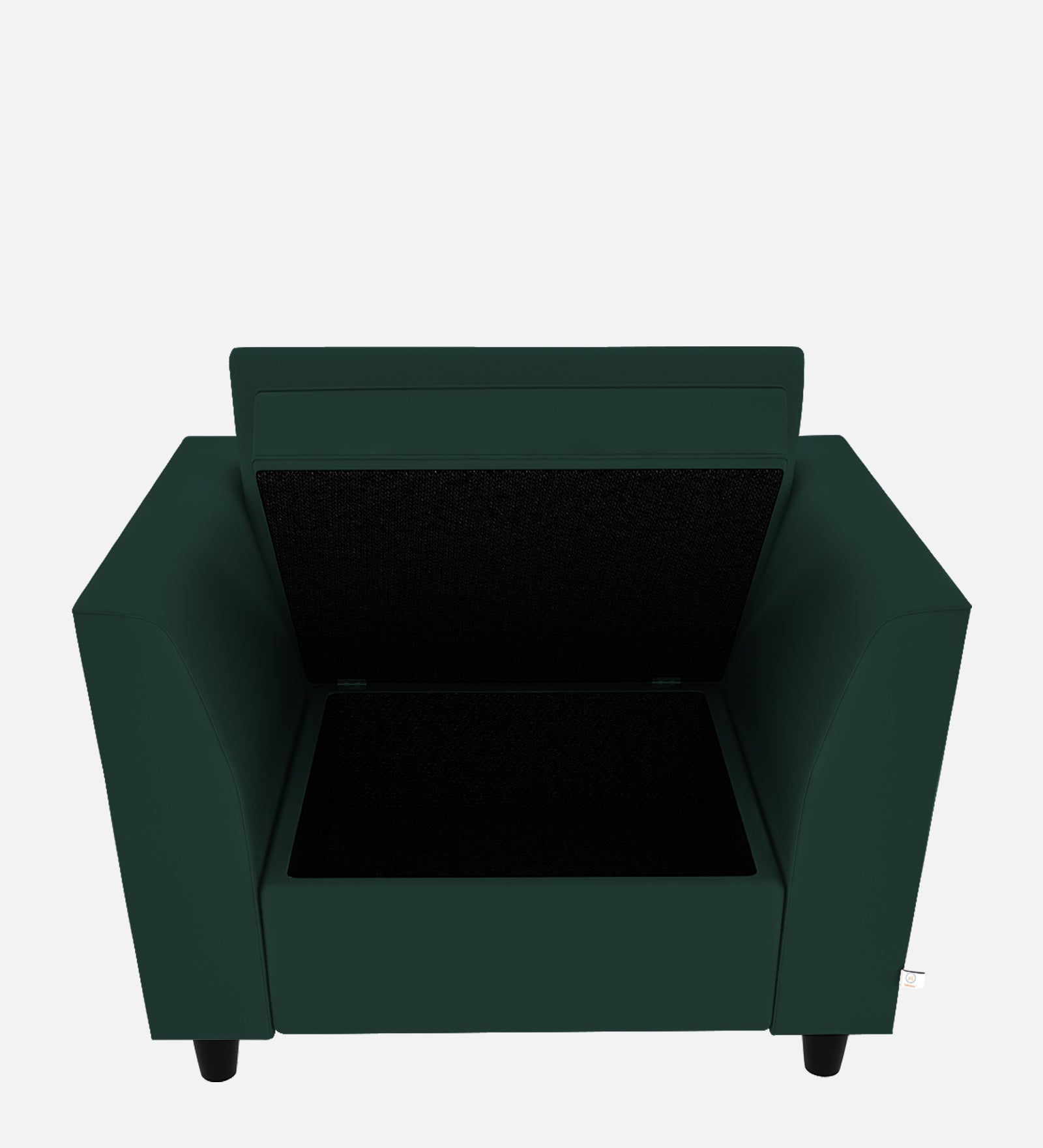 Bristo Velvet 1 Seater Sofa In Forest Green Colour With Storage - Febonic Living