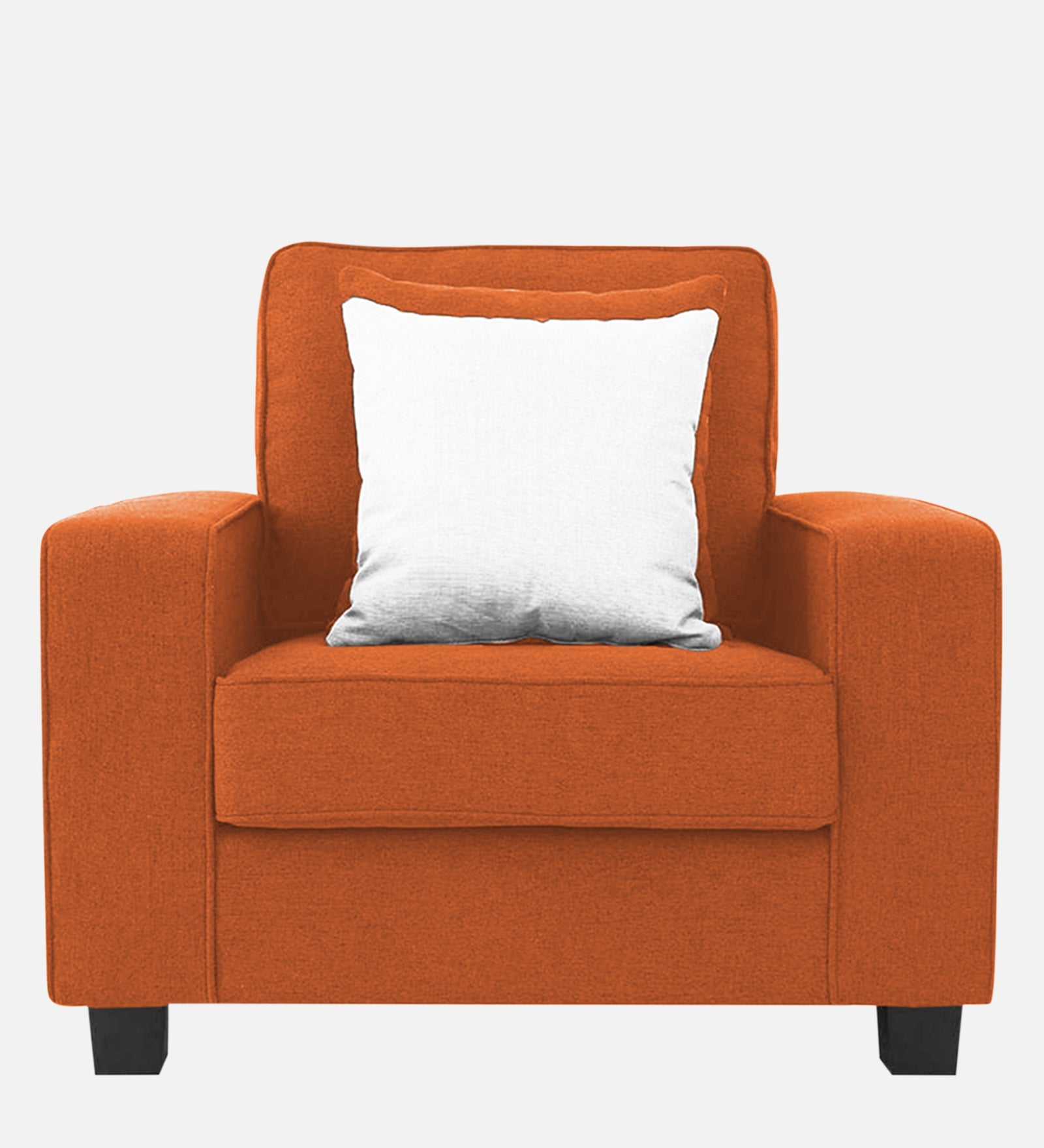 Ladybug Fabric 1 Seater Sofa In Vivid Orange Colour - Febonic Living