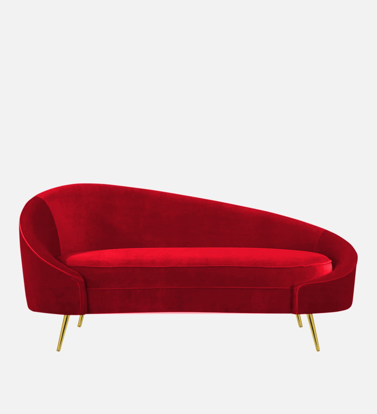 Cely Velvet RHS Chaise Lounger In Berry Maroon Colour - Febonic Living