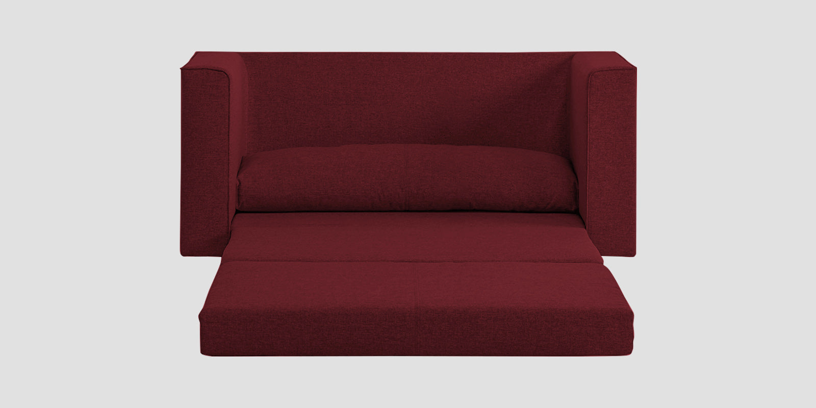 Kenia Fabric 3 Seater Foldable Sofa Cum Bed In Blood Maroon Colour - Febonic Living