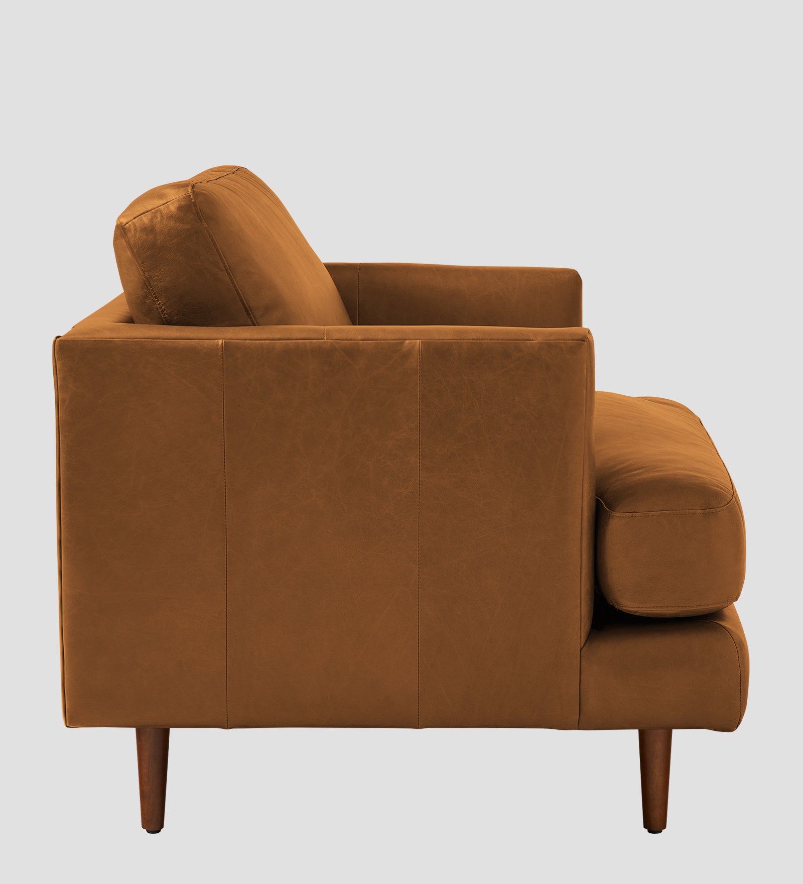 Sterio Leatherette 1 Seater Sofa In Cinnamon Brown Colour - Febonic Living