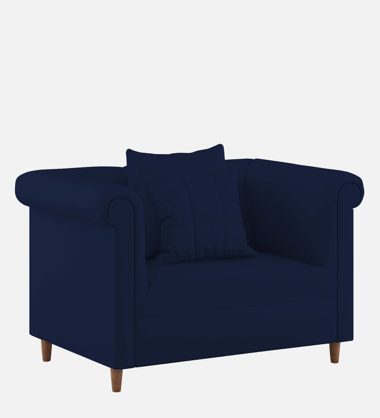 Rubi Velvet 1 Seater Sofa In Indigo Blue Colour - Febonic Living