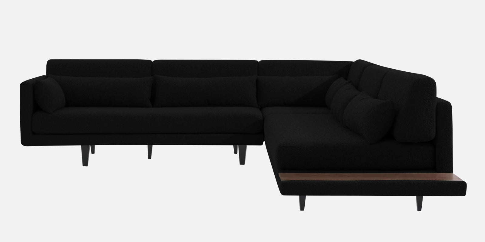 Malta Fabric 6 Seater LHS Corner Sofa In Zed Black Colour - Febonic Living