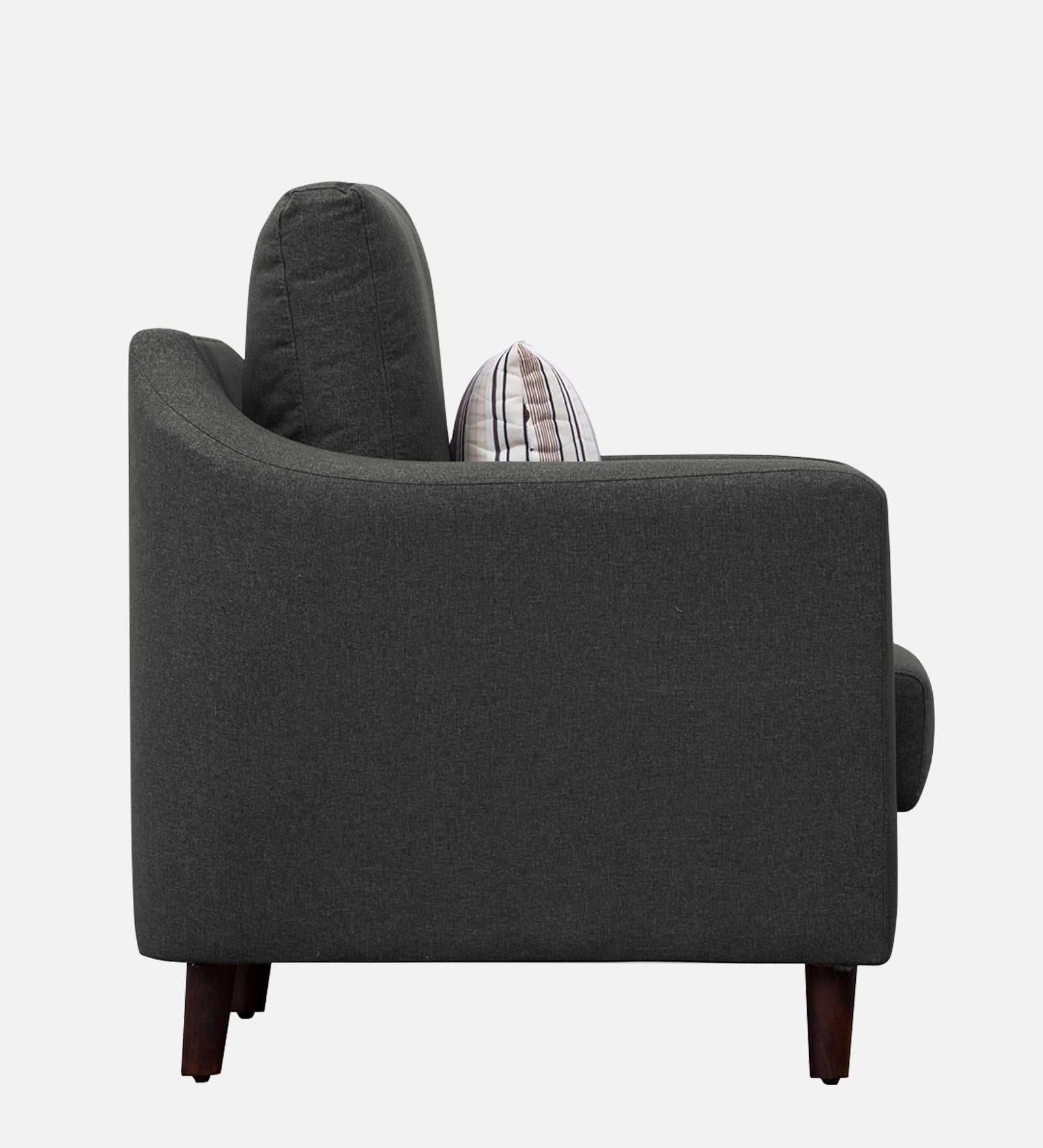 Kevin Fabric 1 Seater Sofa In Charcoal Grey Colour - Febonic Living