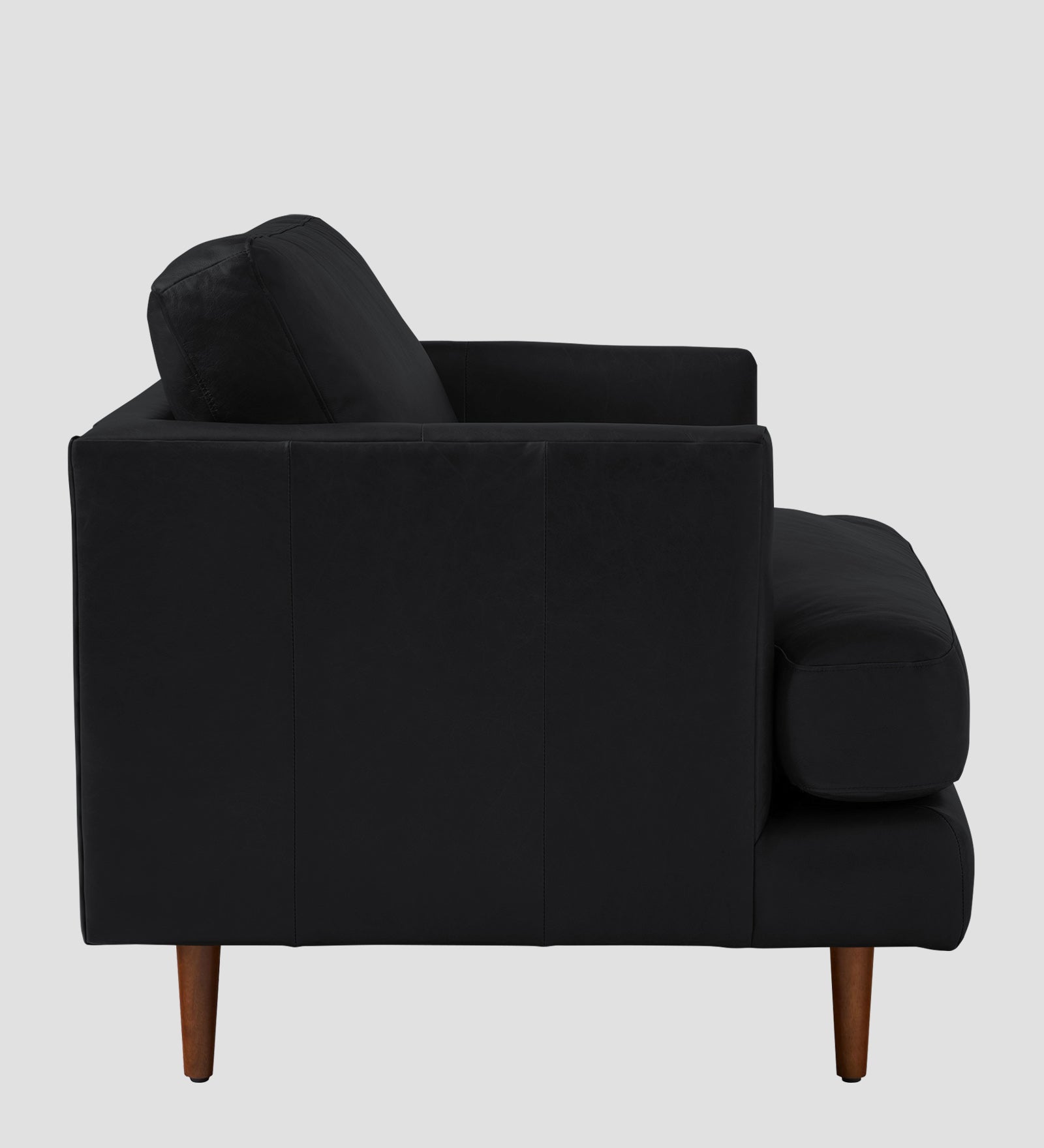Sterio Leatherette 1 Seater Sofa In Light Black Colour - Febonic Living