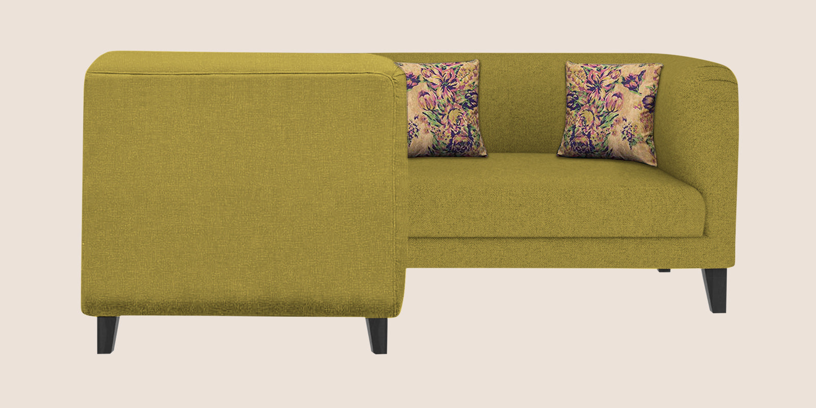 Niki Fabric Corner Sofa In Parrot Green Colour - Febonic Living