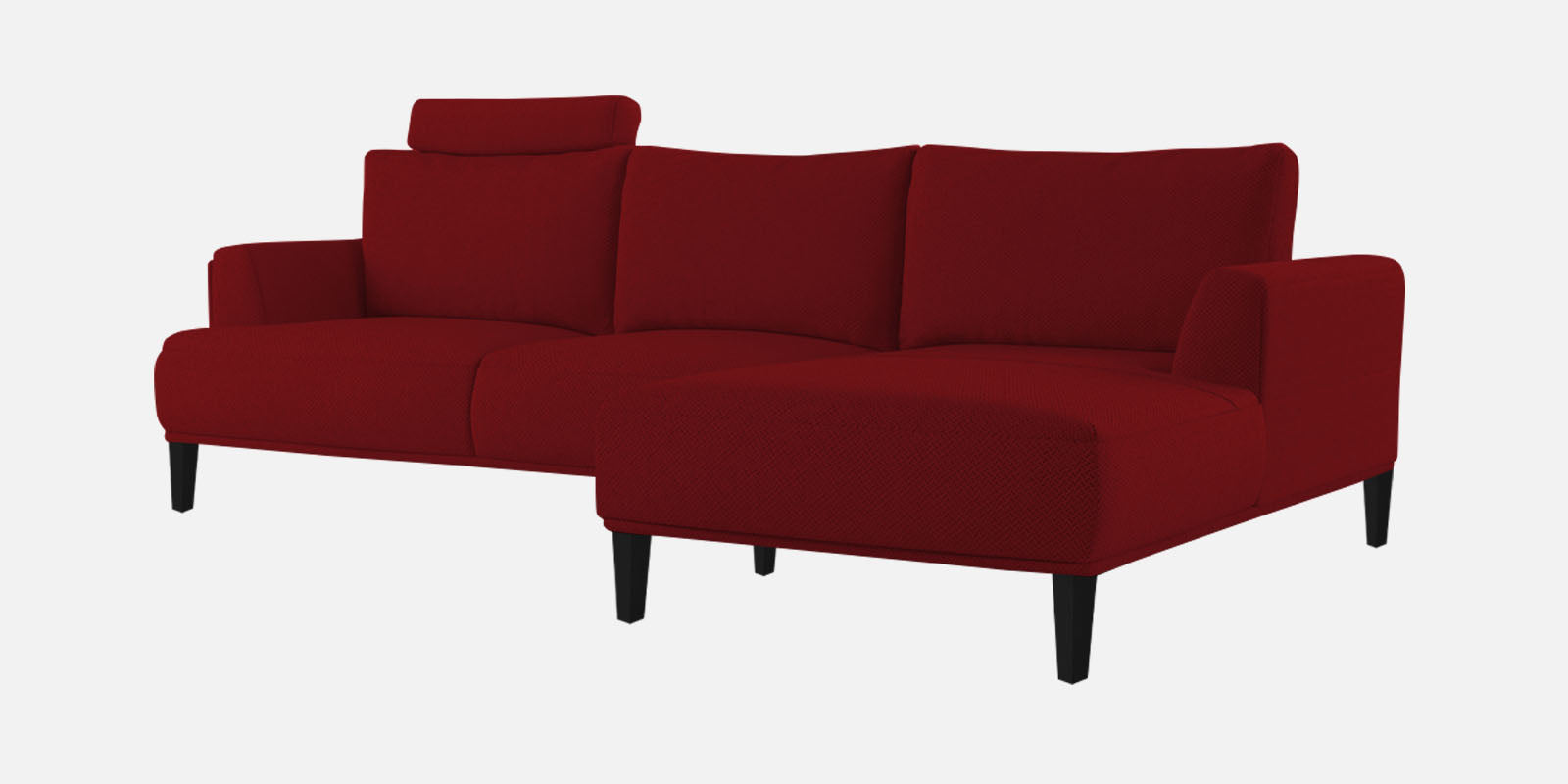 Como Fabric RHS Sectional Sofa (3+Lounger) In Blood Maroon Colour - Febonic Living