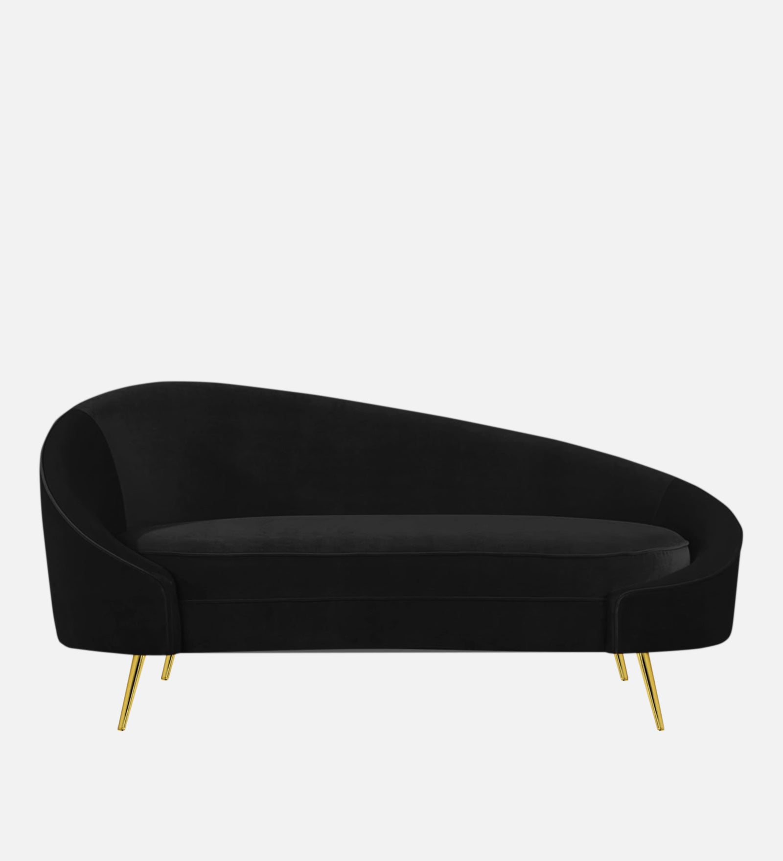 Cely Velvet RHS Chaise Lounger In Adam Black Colour - Febonic Living