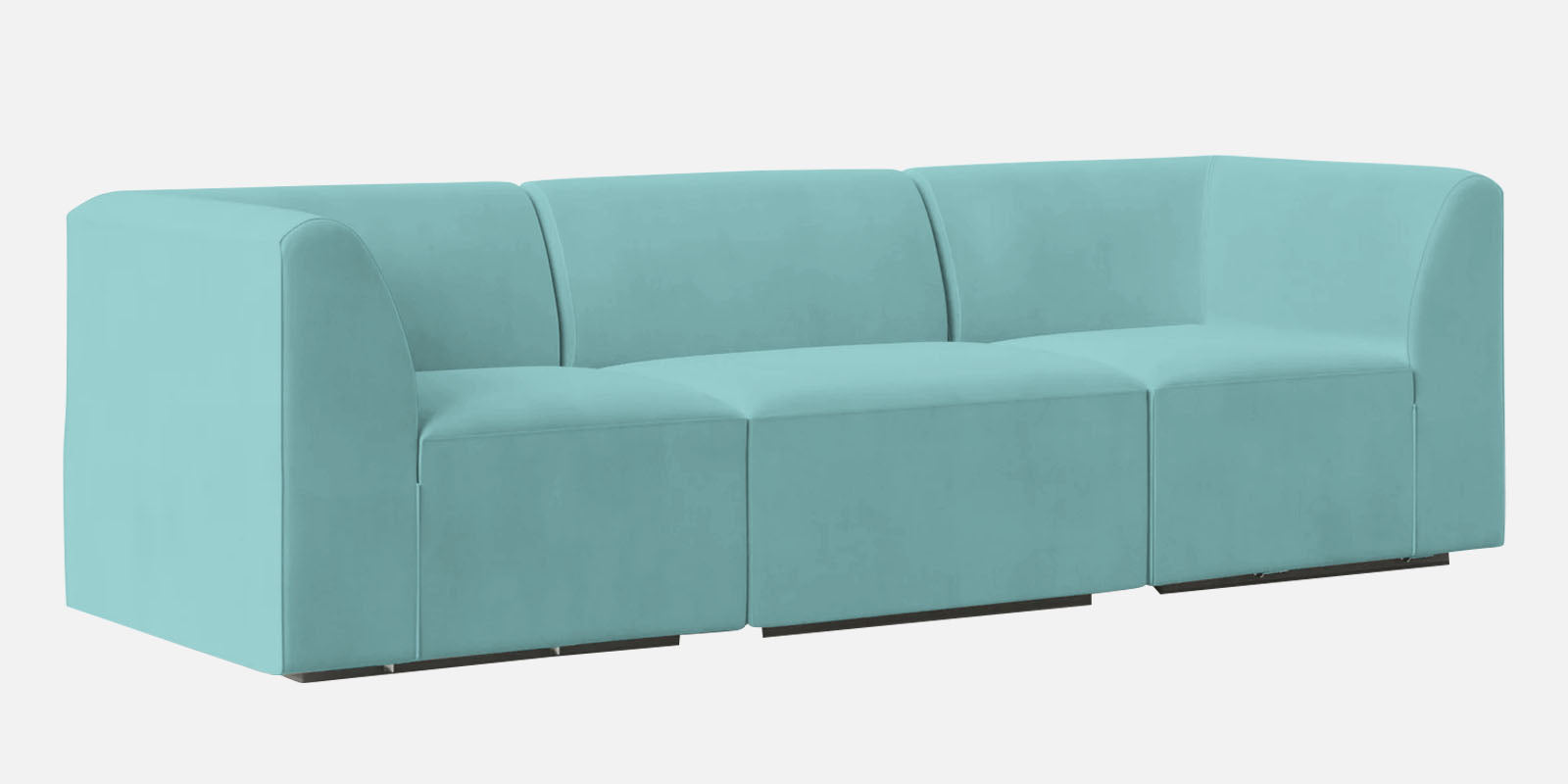 Bufa Velvet 3 Seater Sofa in Barmunda Aqua Blue Colour