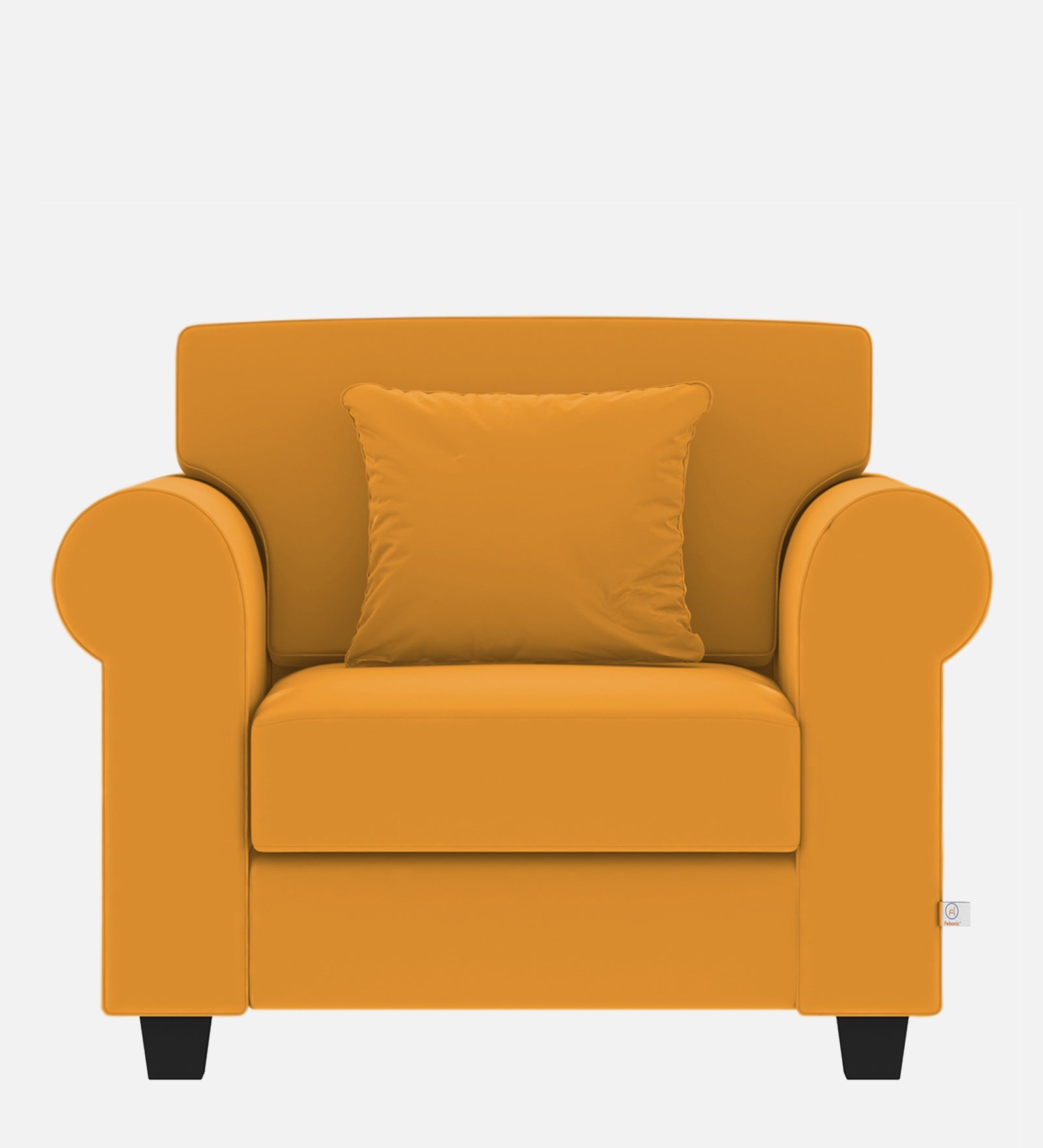 Numonk Velvet 1 Seater Sofa In Safforn Yellow Colour - Febonic Living