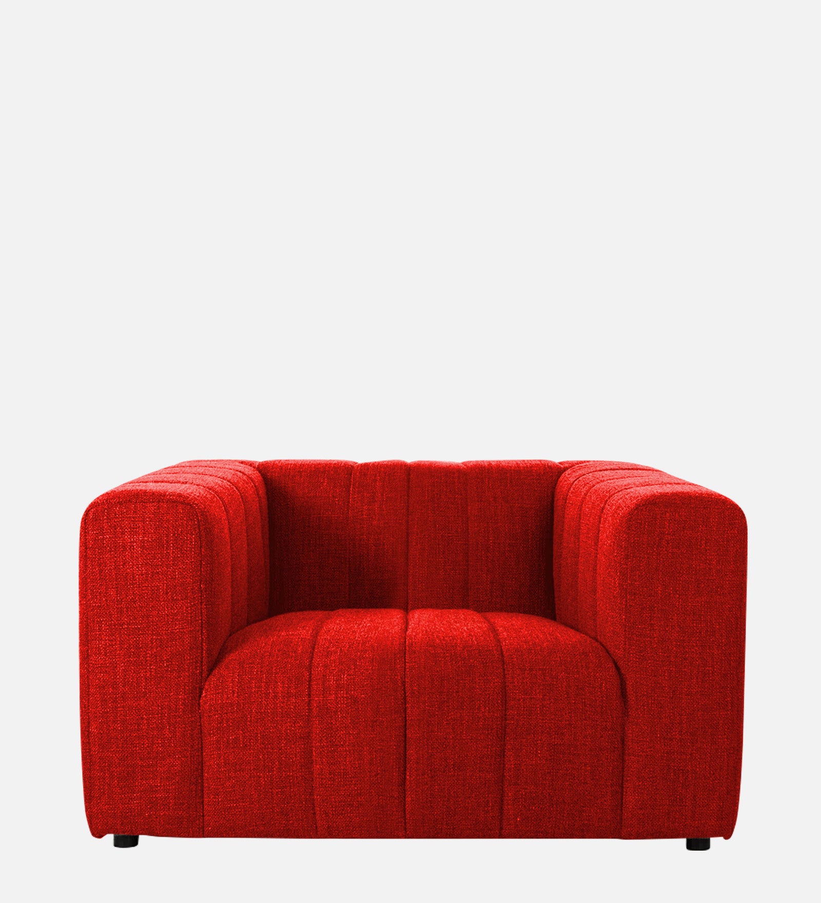Lara Fabric 1 Seater Sofa In Ruby Red Colour - Febonic Living