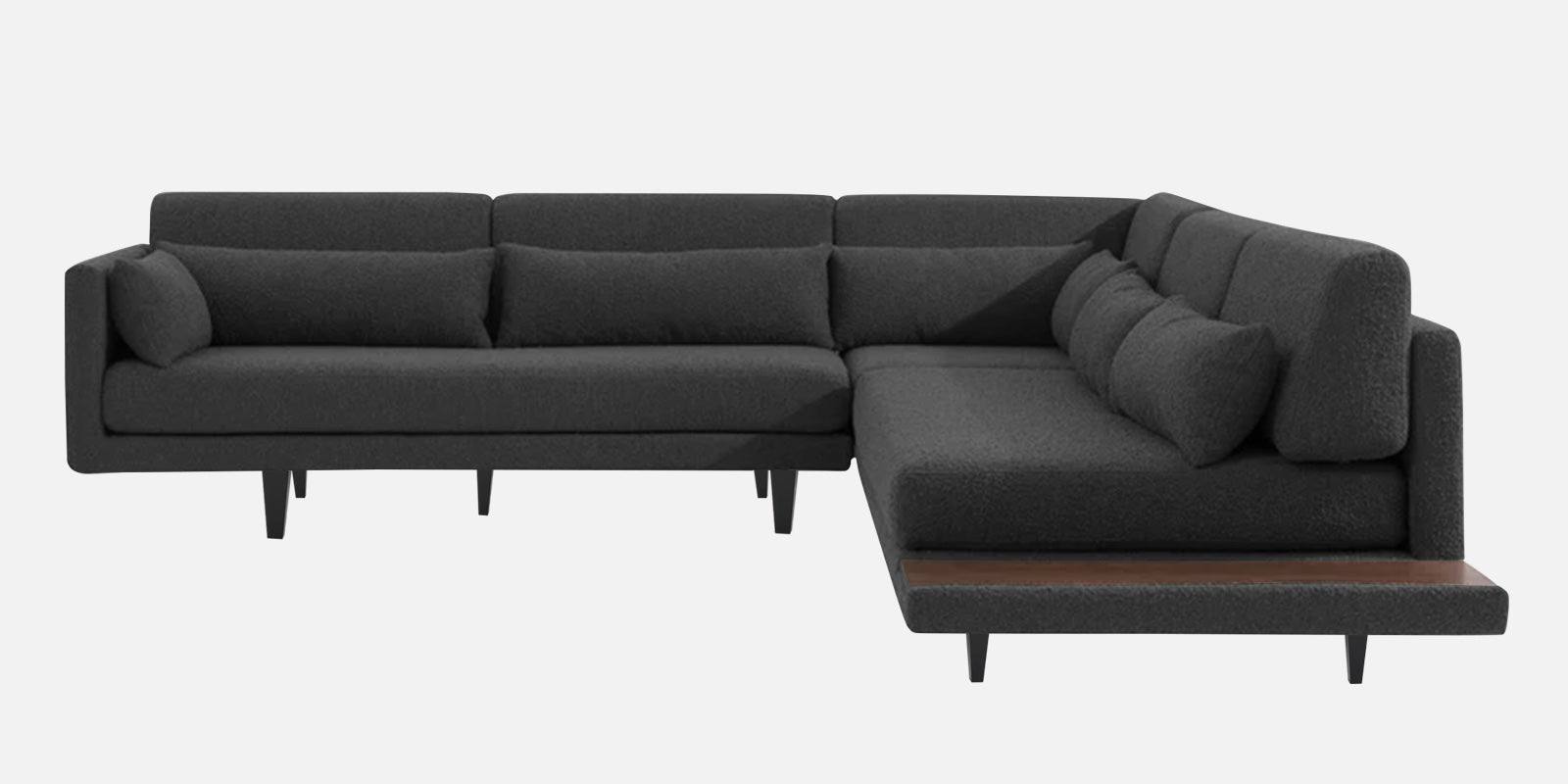Malta Fabric 6 Seater LHS Corner Sofa In Charcoal grey Colour