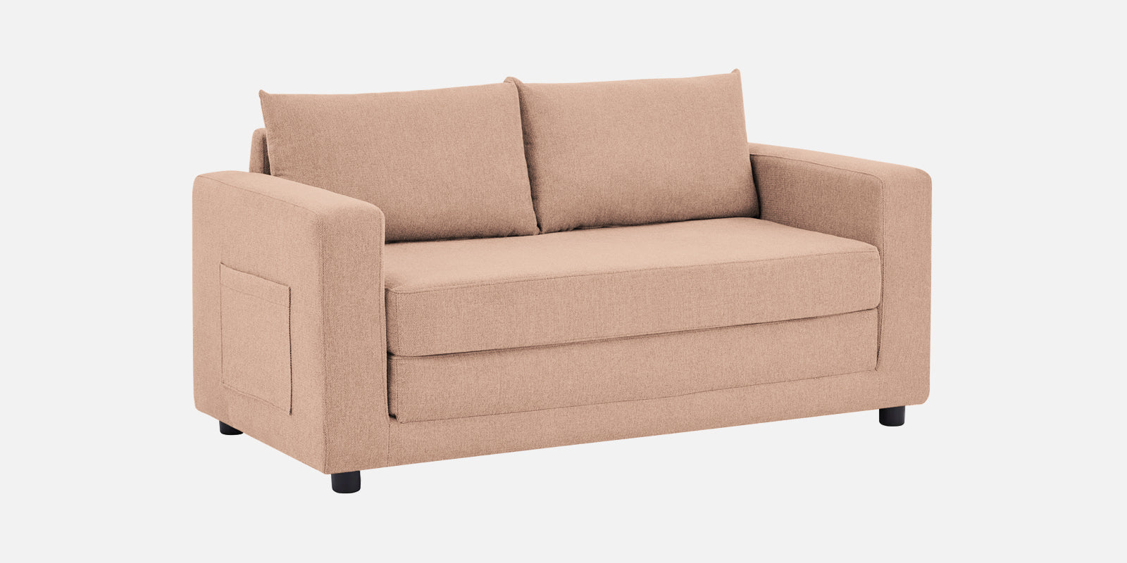 Roman Fabric 3 Seater Foldable Sofa Cum Bed In Cosmic Beige Colour With USB Portable Type - Febonic Living