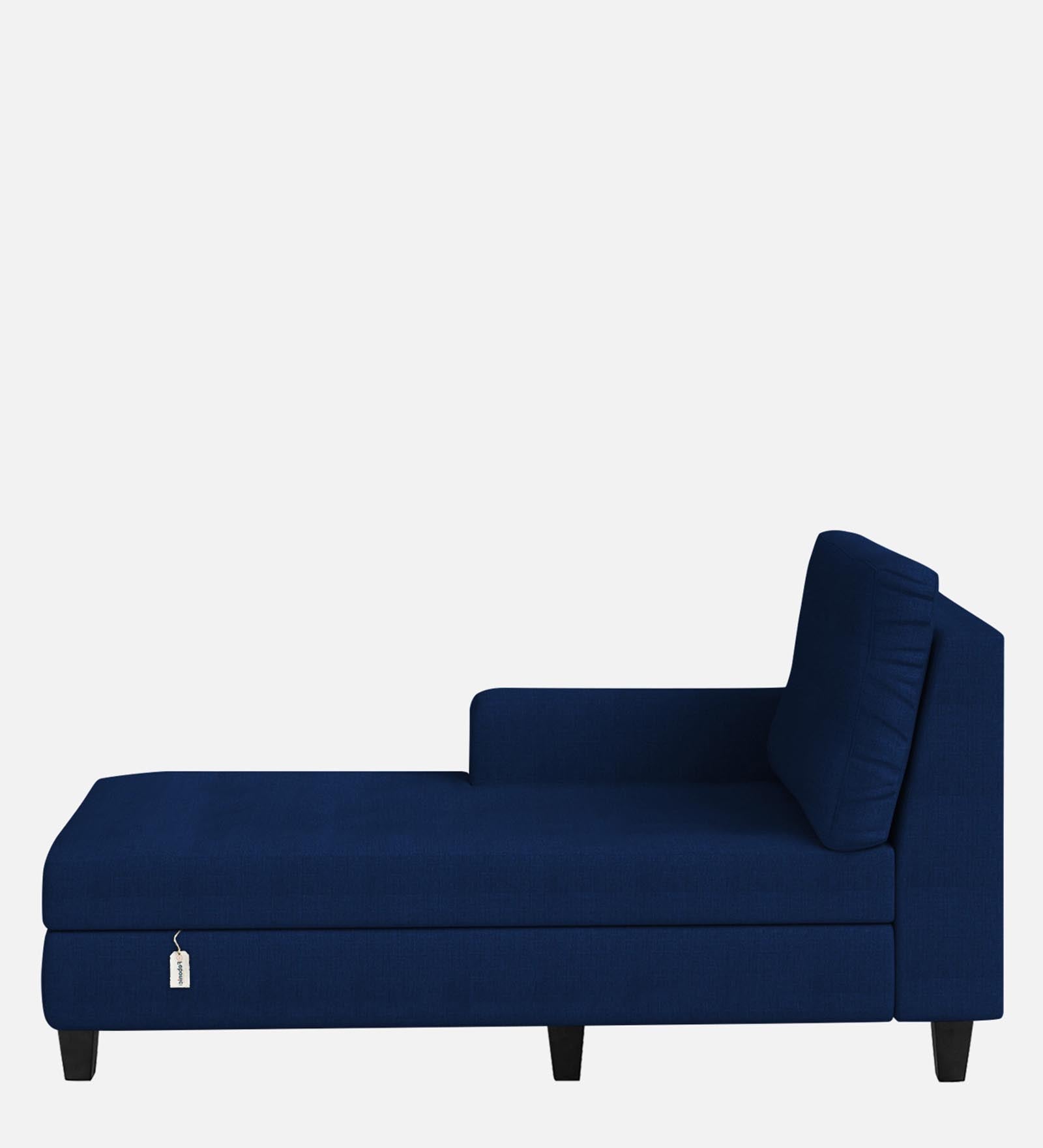 Royee Fabric LHS Chaise Lounger In Royal Blue Colour With Storage - Febonic Living