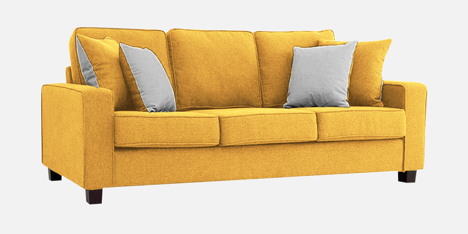 Ladybug Fabric 3 Seater Sofa In Bold Yellow Colour - Febonic Living