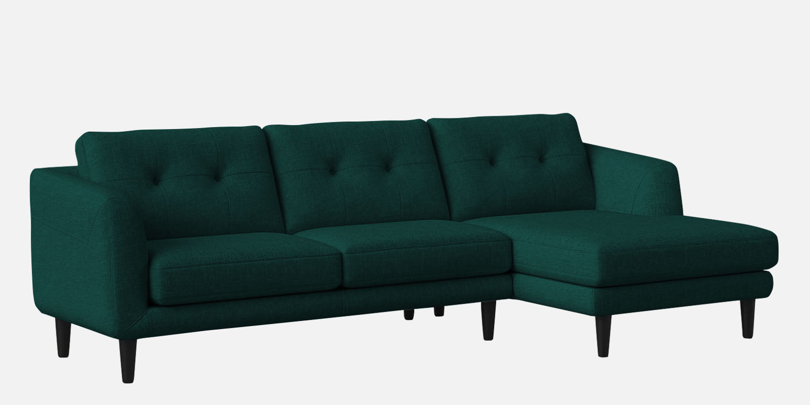 Natasha Velvet LHS Sectional Sofa (3+Lounger) In Forest Green Colour - Febonic Living