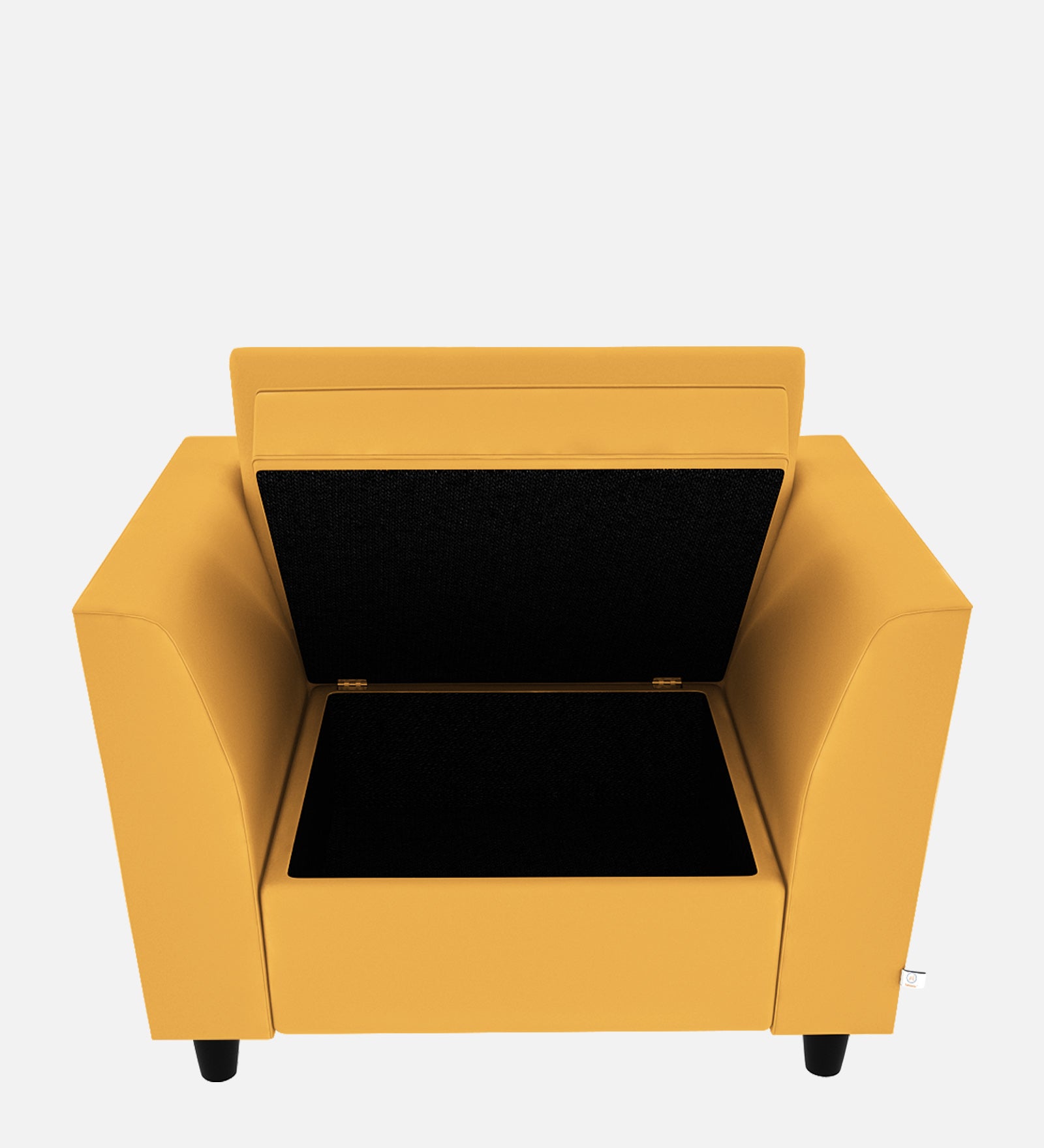 Bristo Velvet 1 Seater Sofa In Turmeric Yellow Colour With Storage - Febonic Living