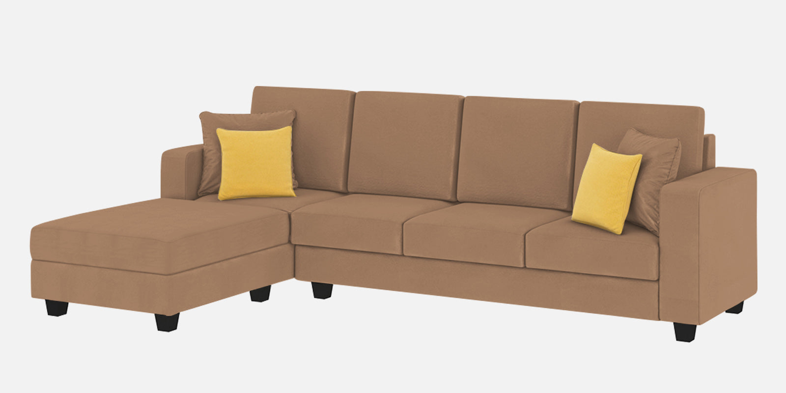 Nabi Fabric RHS Sectional Sofa (3+Lounger) In Cosmic Beige Colour - Febonic Living