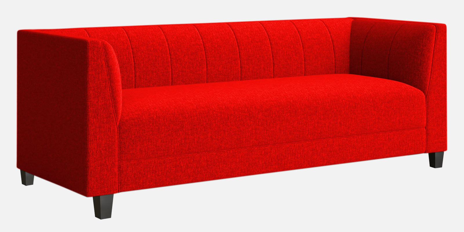 Chastin Fabric 3 Seater Sofa In Ruby Red Colour - Febonic Living
