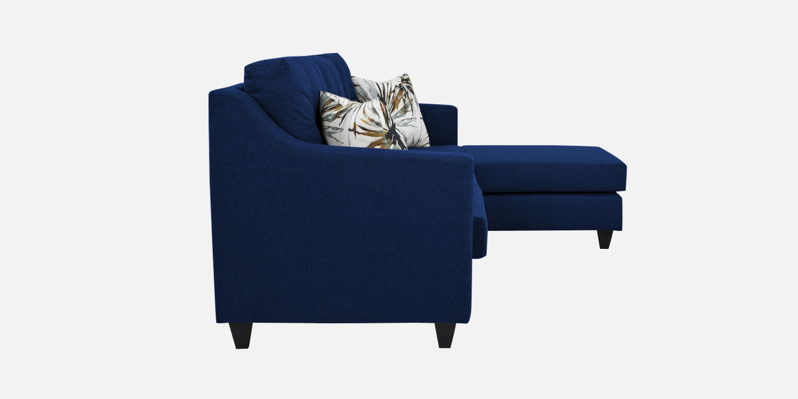 Welly Fabric LHS Sectional Sofa (3+Lounger) In Royal Blue Colour - Febonic Living