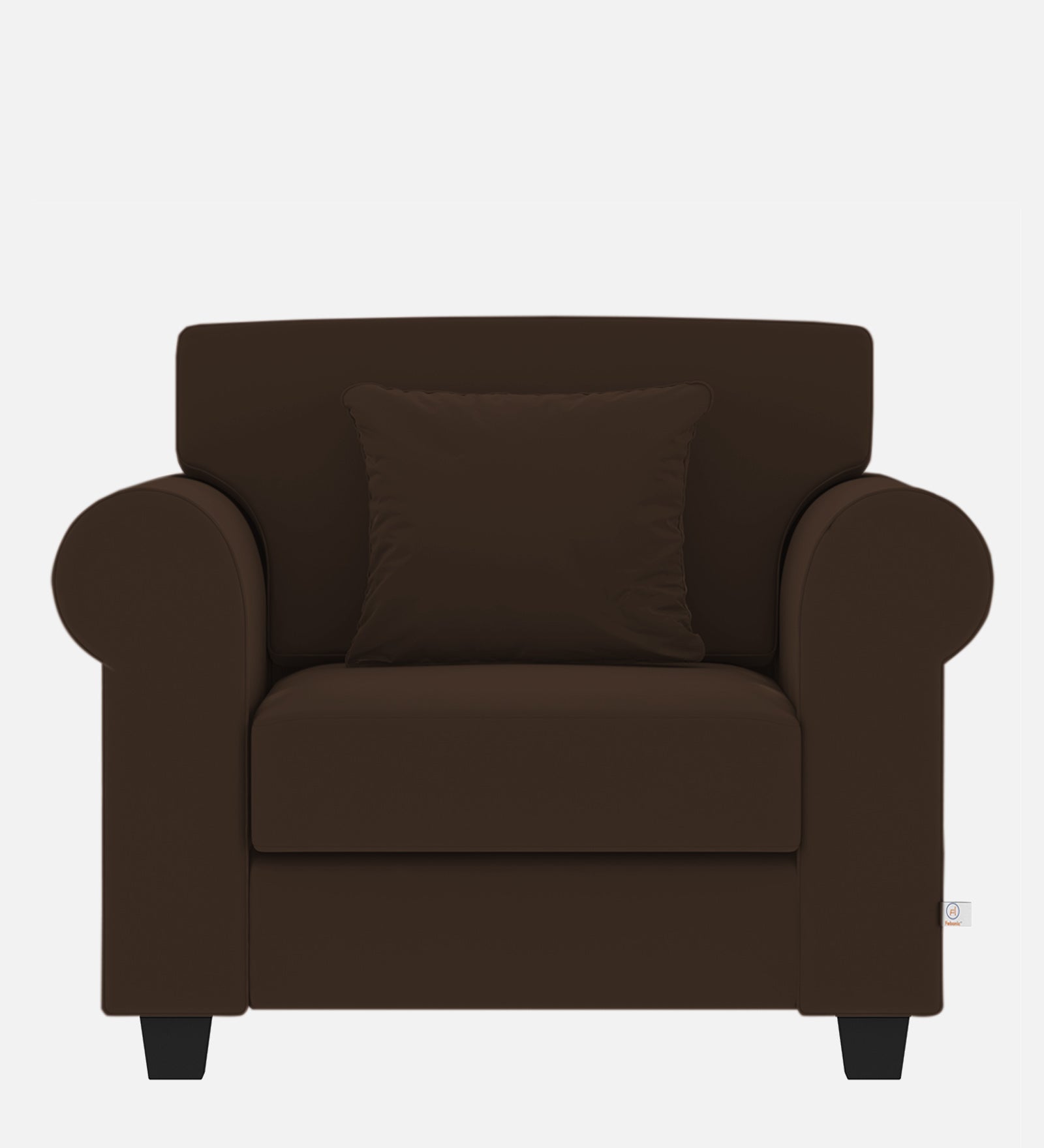 Numonk Velvet 1 Seater Sofa In Chocolate Brown Colour - Febonic Living