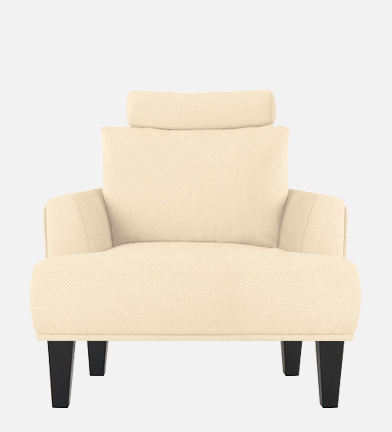 Como Fabric 1 Seater Sofa In Ivory Beige Colour - Febonic Living