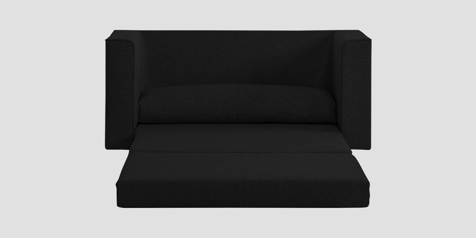 Kenia Fabric 3 Seater Foldable Sofa Cum Bed In Zed Black Colour - Febonic Living