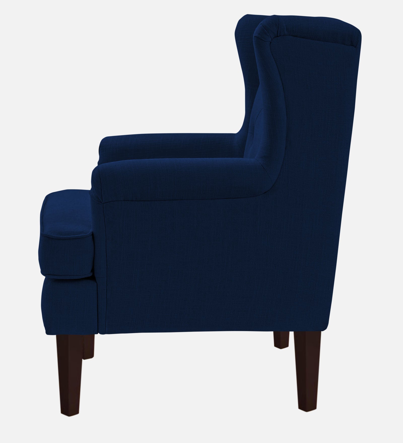 Deyuk Fabric Wing Chair In Royal Blue Colour - Febonic Living