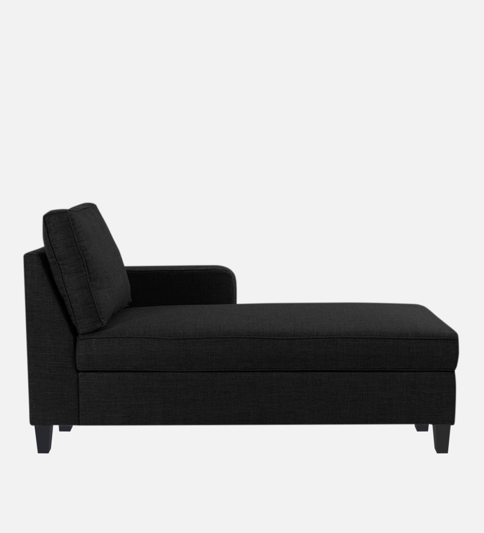 Harry Fabric RHS Chaise Lounger In Zed Black Colour - Febonic Living