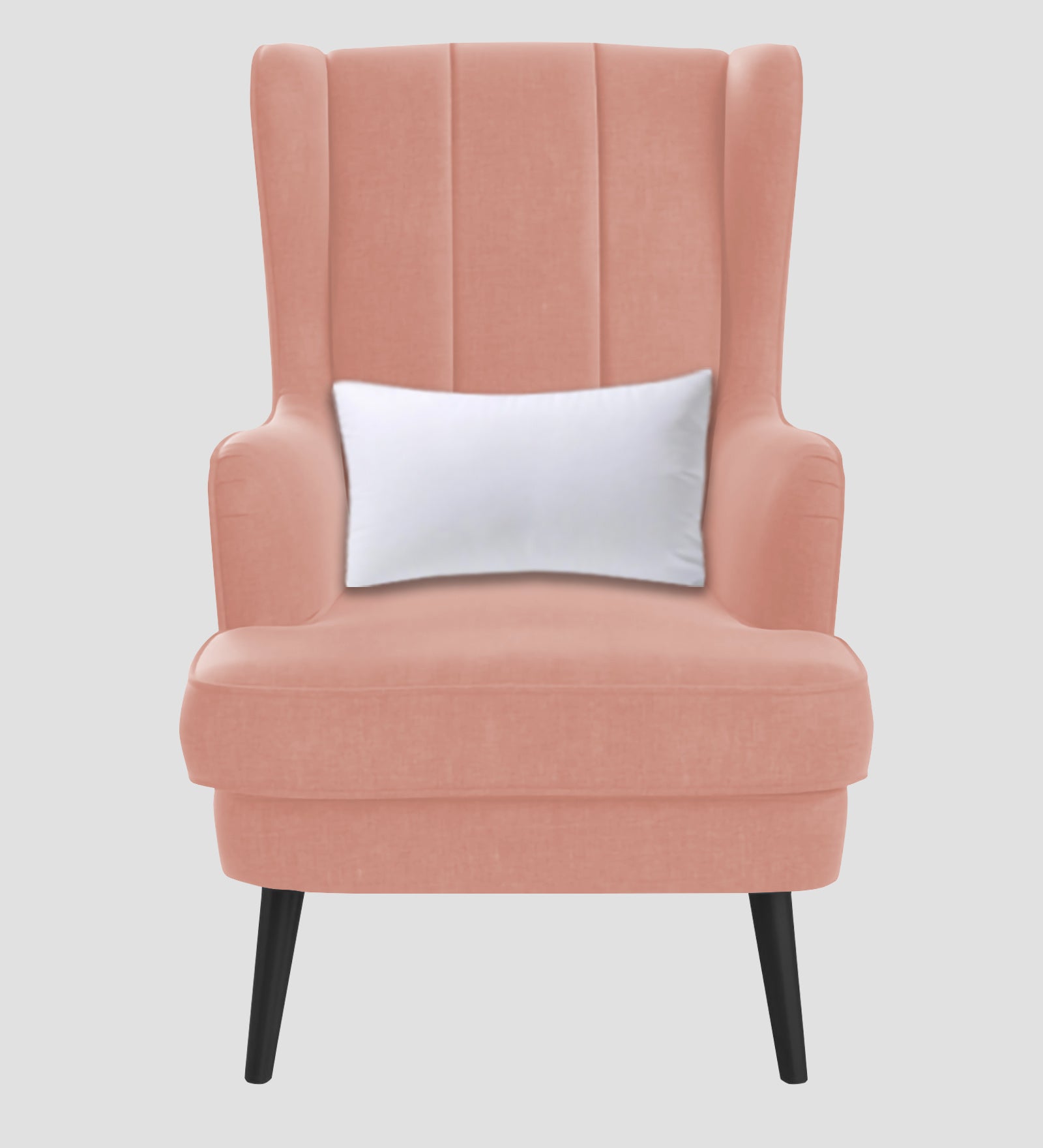Niya Velvet Wing Chair In Blush Pink Colour - Febonic Living