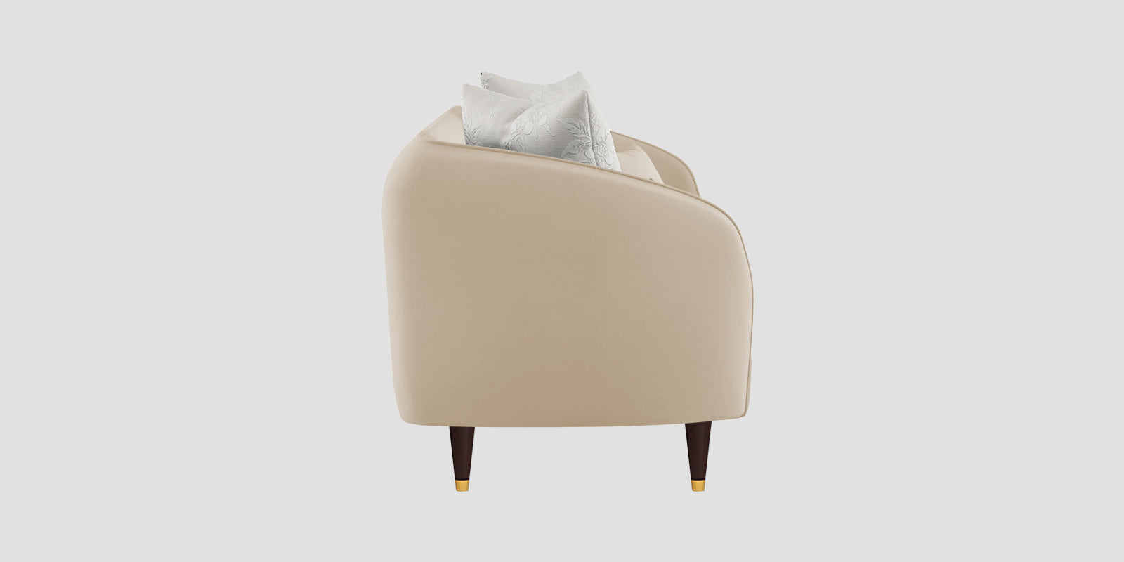 Hairo Velvet 2 Seater Sofa In Cream Beige Colour - Febonic Living