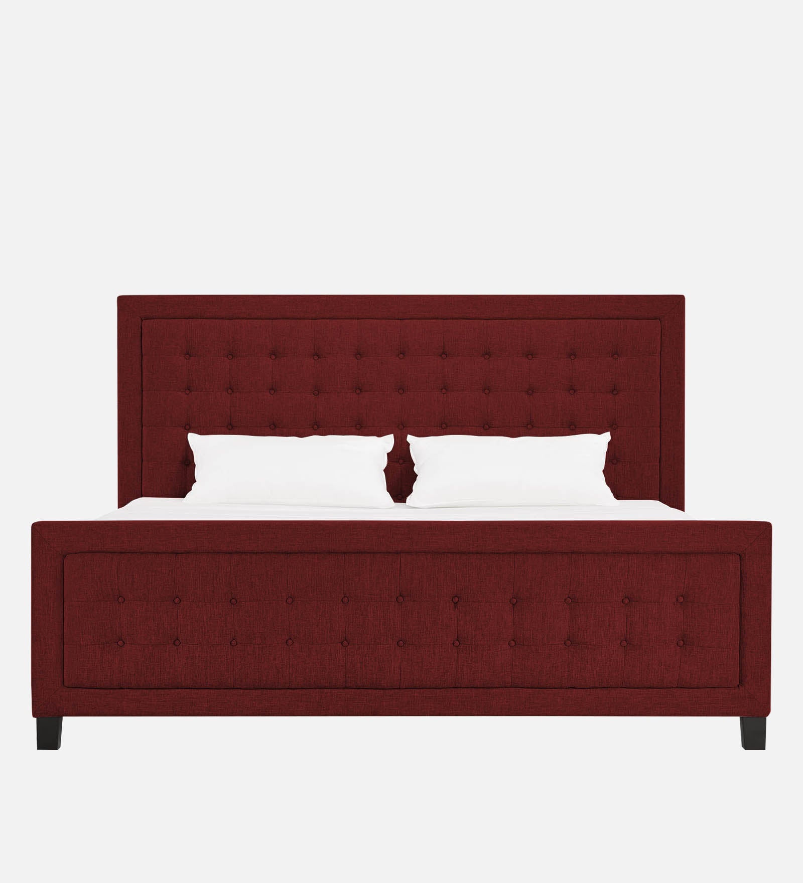 Kaster Fabric Upholstered King Size Bed In Blood Maroon Colour - Febonic Living