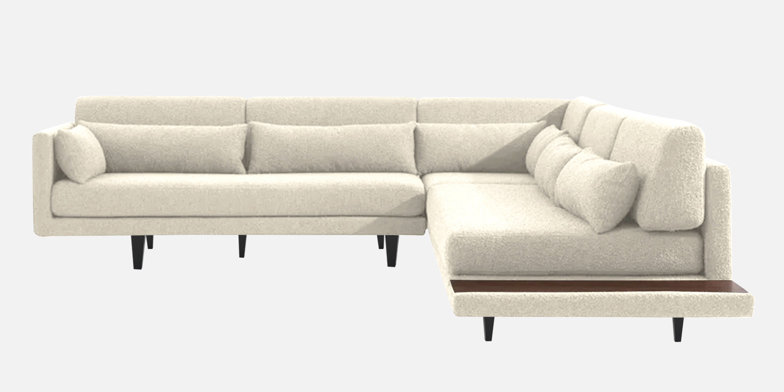 Malta Fabric 6 Seater LHS Corner Sofa In Ivory cream Colour - Febonic Living