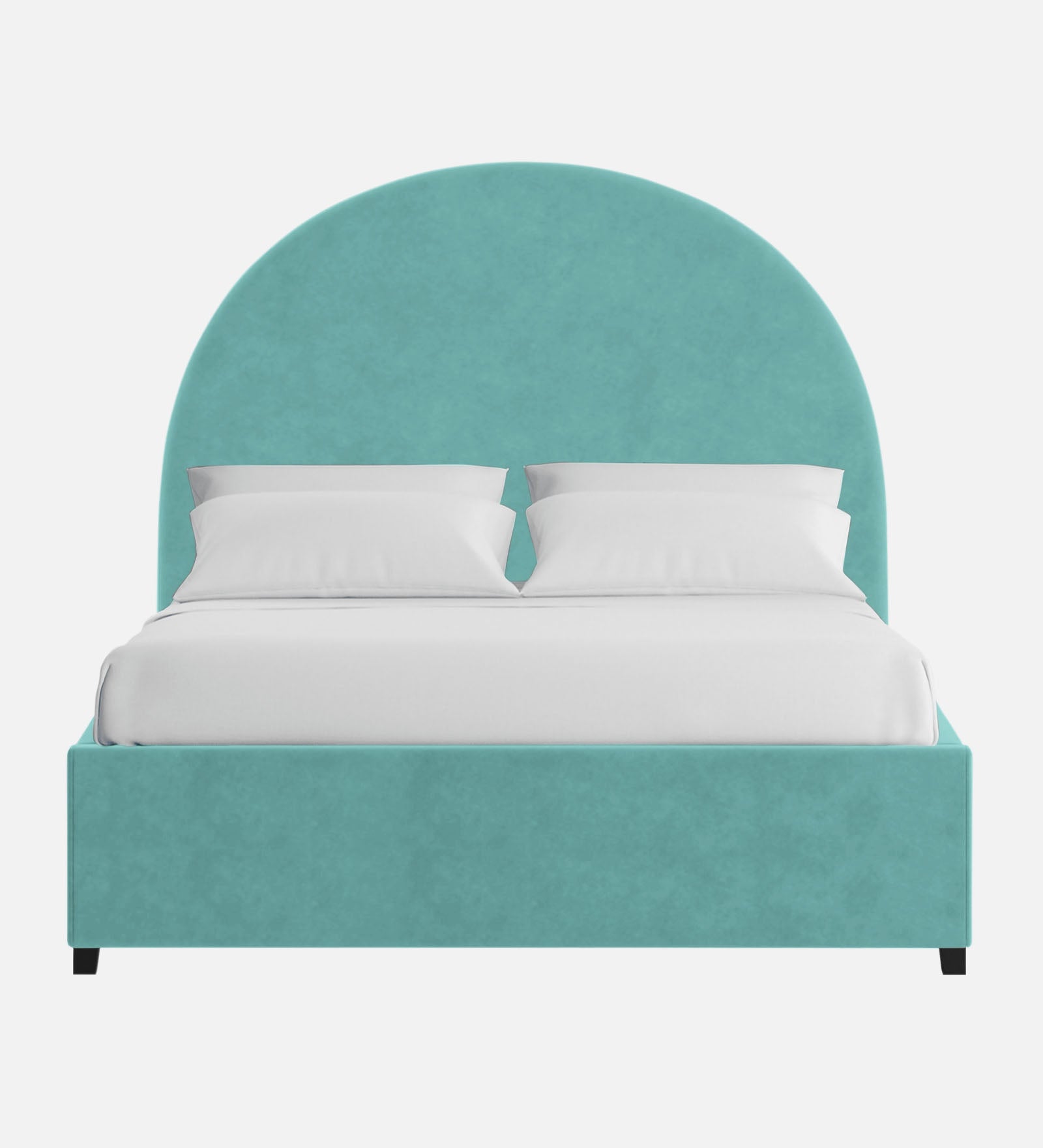 Maro Velvet Upholstered King Size Bed In Barmunda Aqua Colour - Febonic Living
