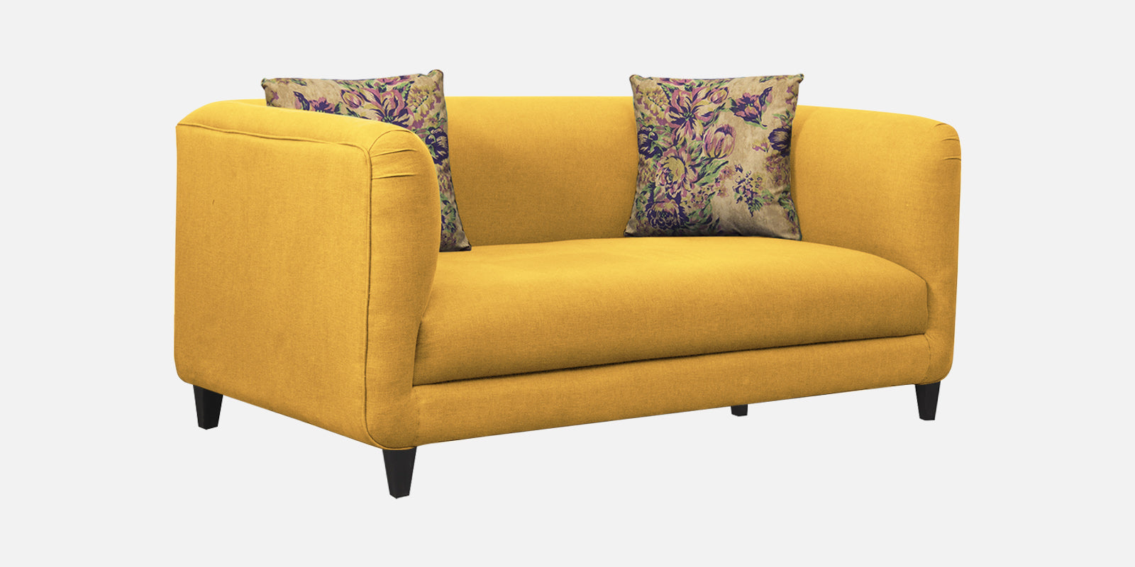 Niki Fabric 2 Seater Sofa In Bold Yellow Colour - Febonic Living