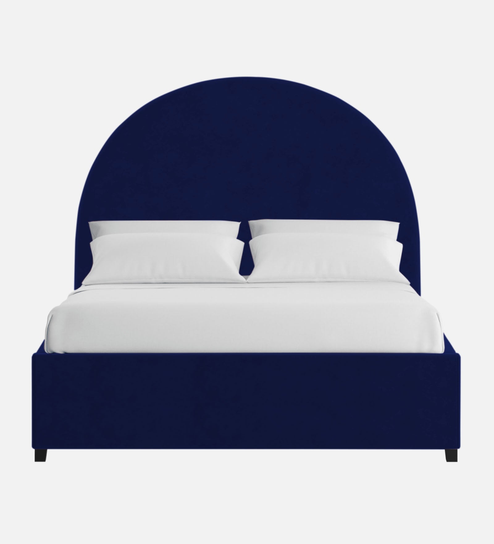 Maro Velvet Upholstered King Size Bed In Indigo Blue Colour - Febonic Living